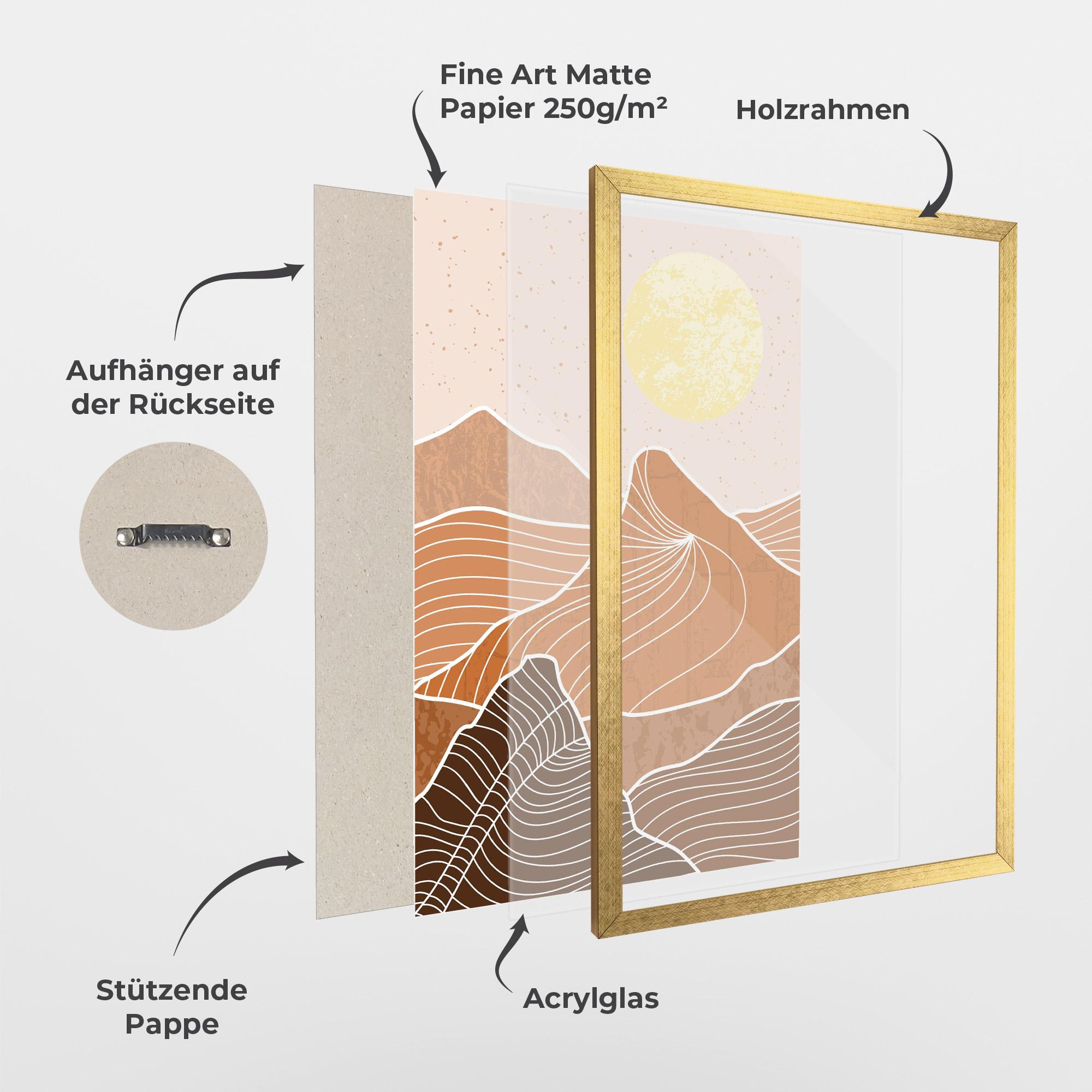 Gerahmte Poster Orange Mountain mockup 1