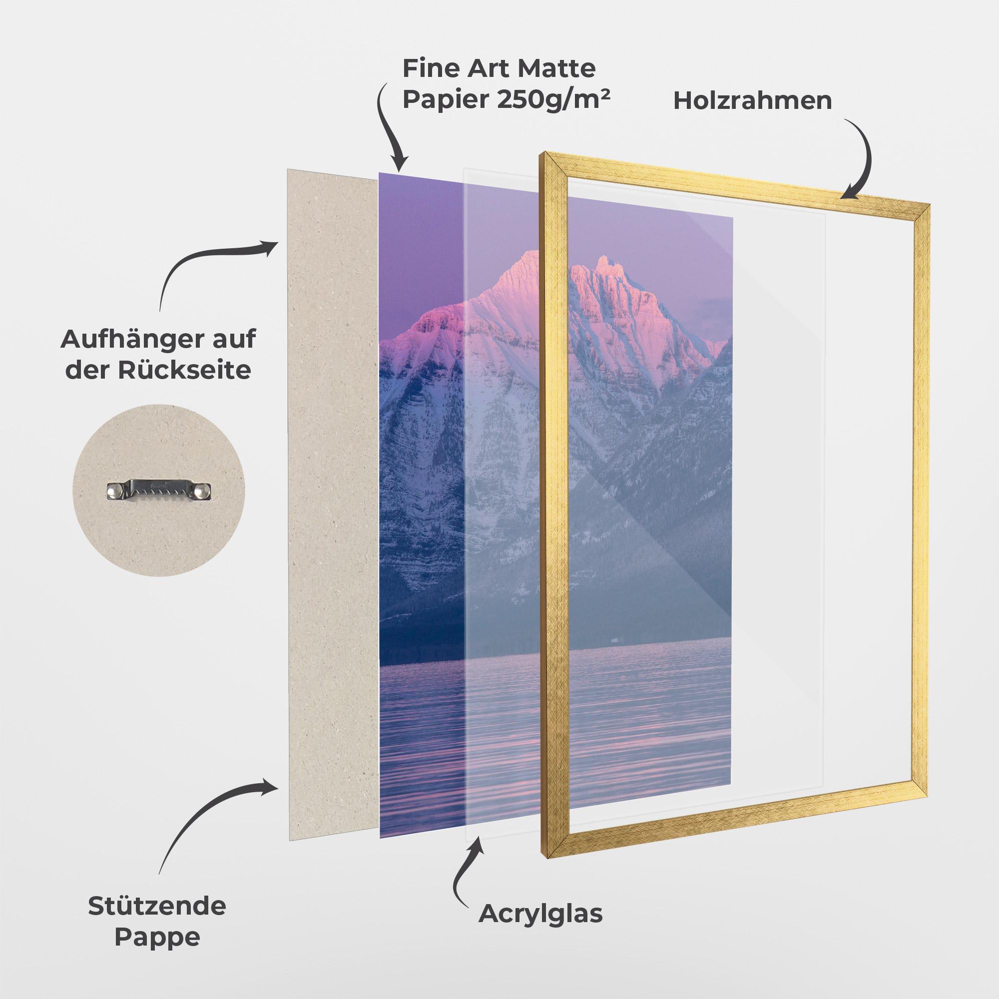 Gerahmte Poster Purple Snowy View mockup 1