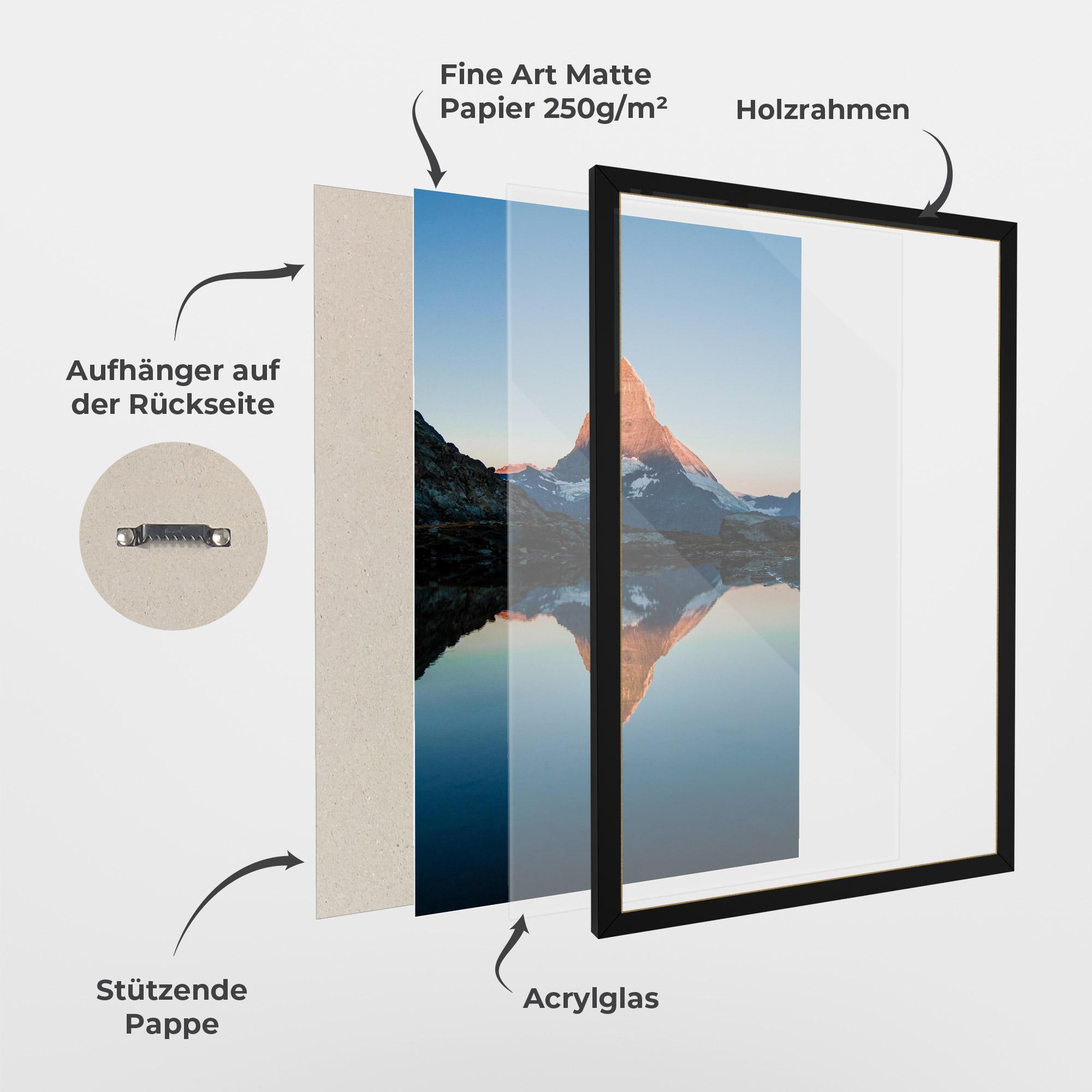 Gerahmte Poster Mirror Mountain mockup 1