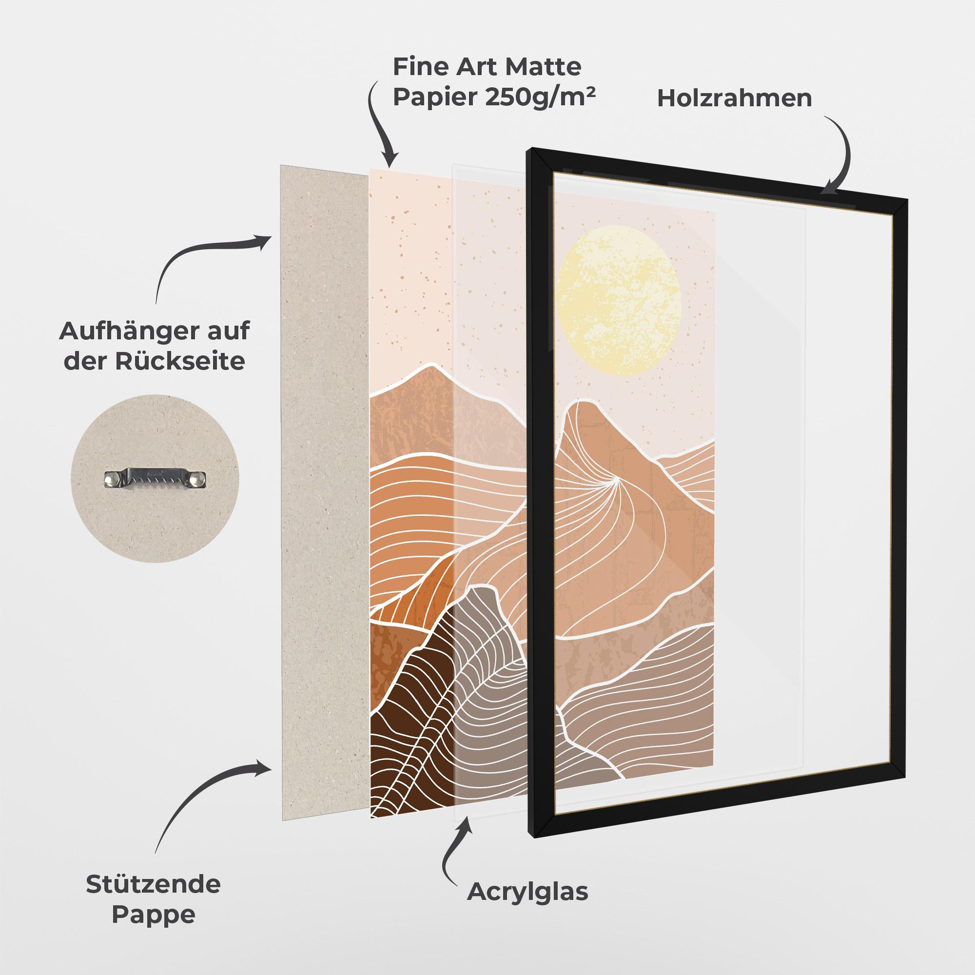 Gerahmte Poster Orange Mountain mockup 1