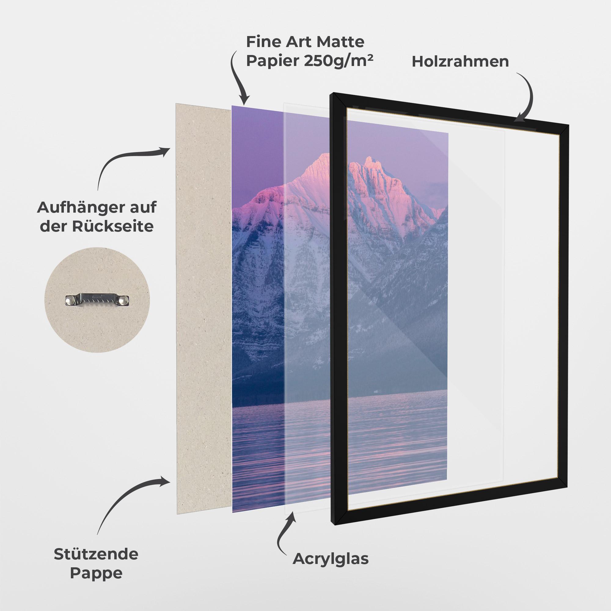 Gerahmte Poster Purple Snowy View mockup 1