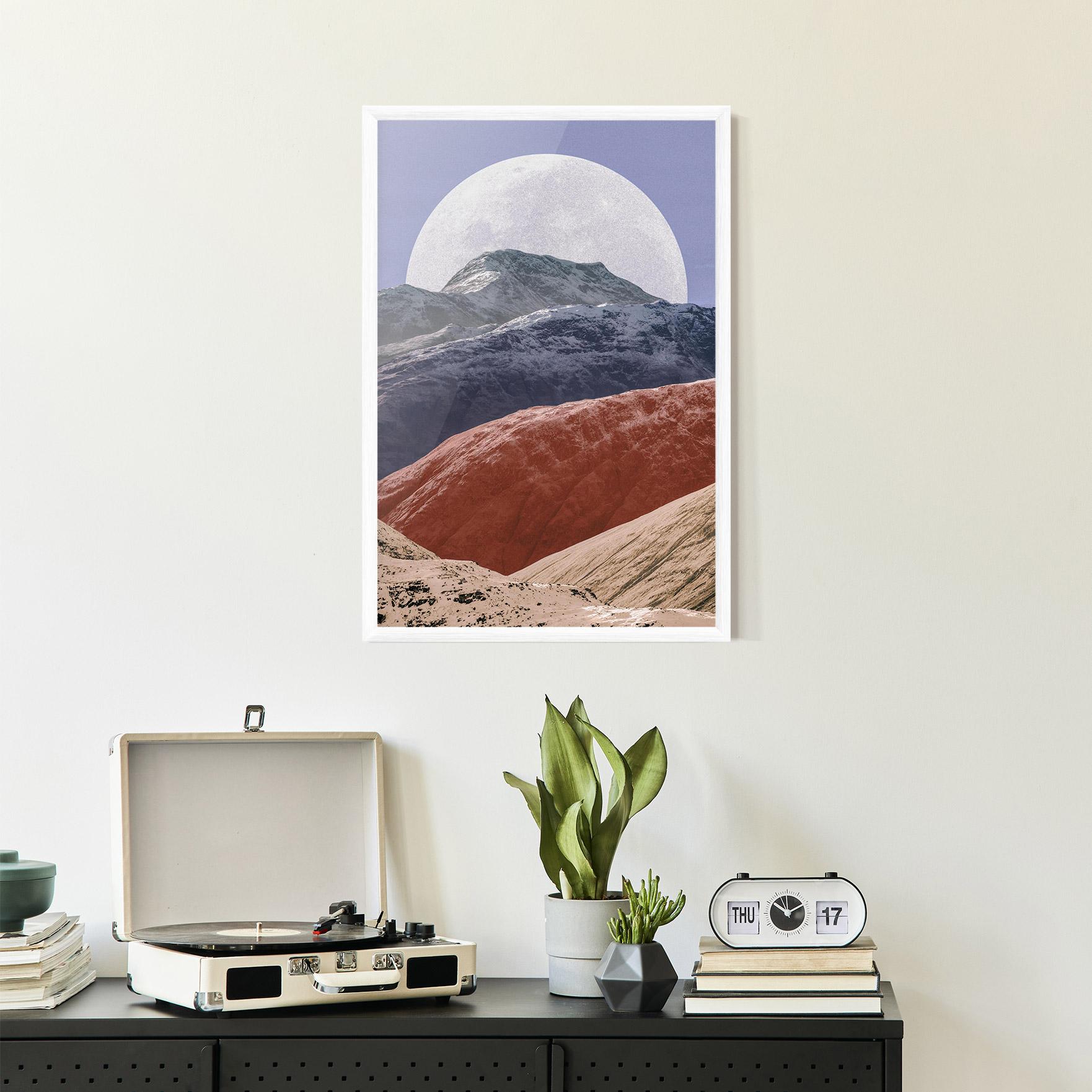 Gerahmte Poster Moon Mountain Art mockup 2