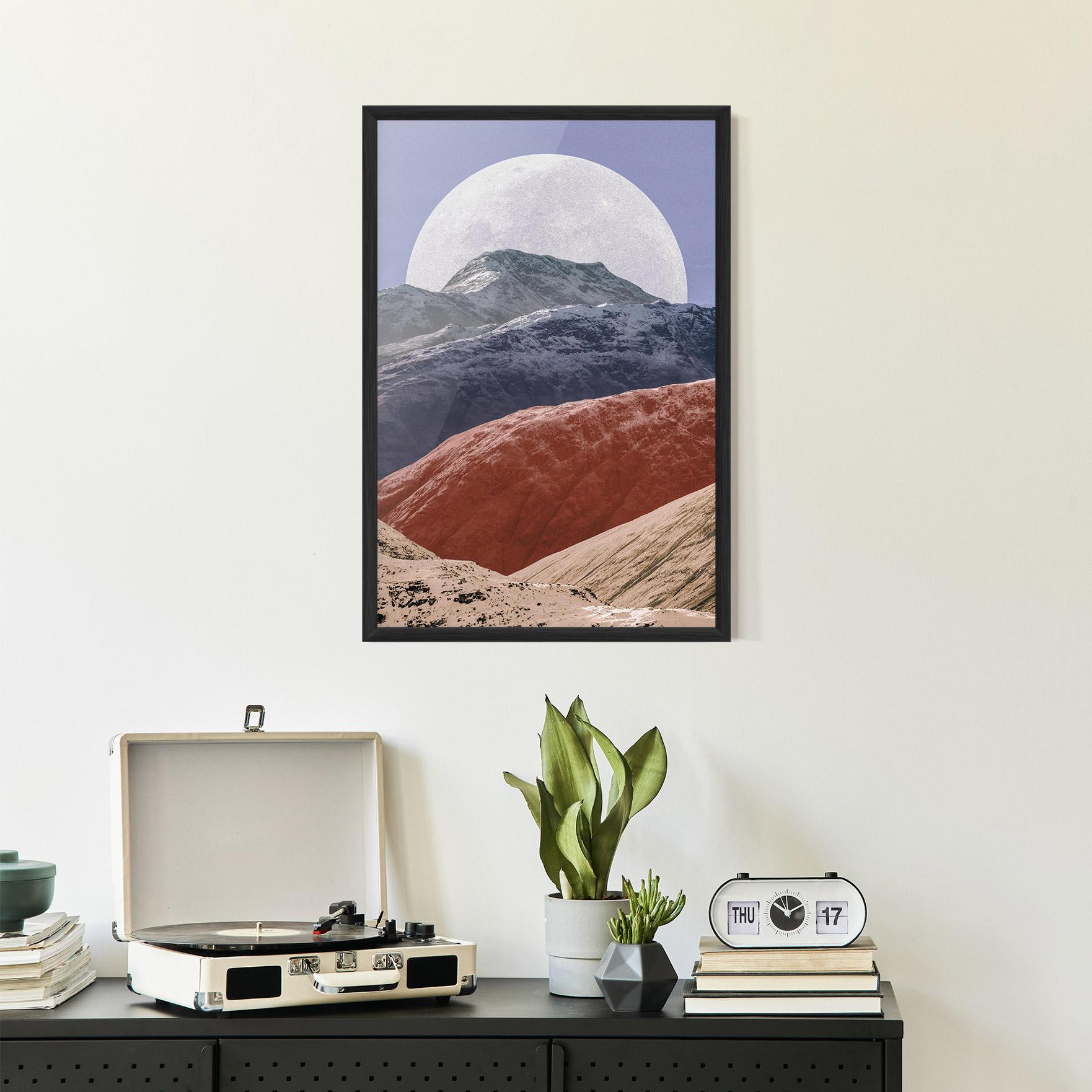 Gerahmte Poster Moon Mountain Art mockup 2