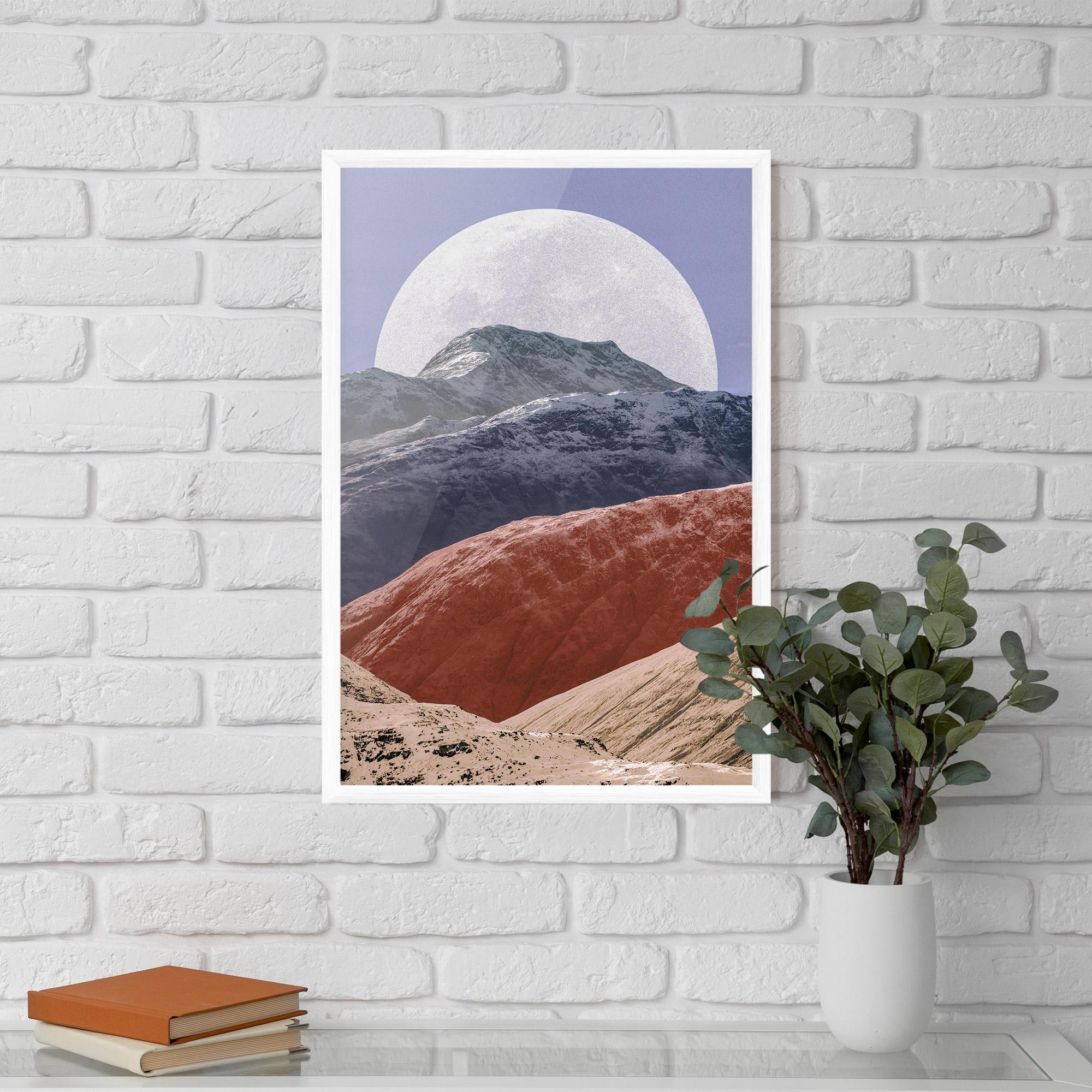 Gerahmte Poster Moon Mountain Art mockup 5