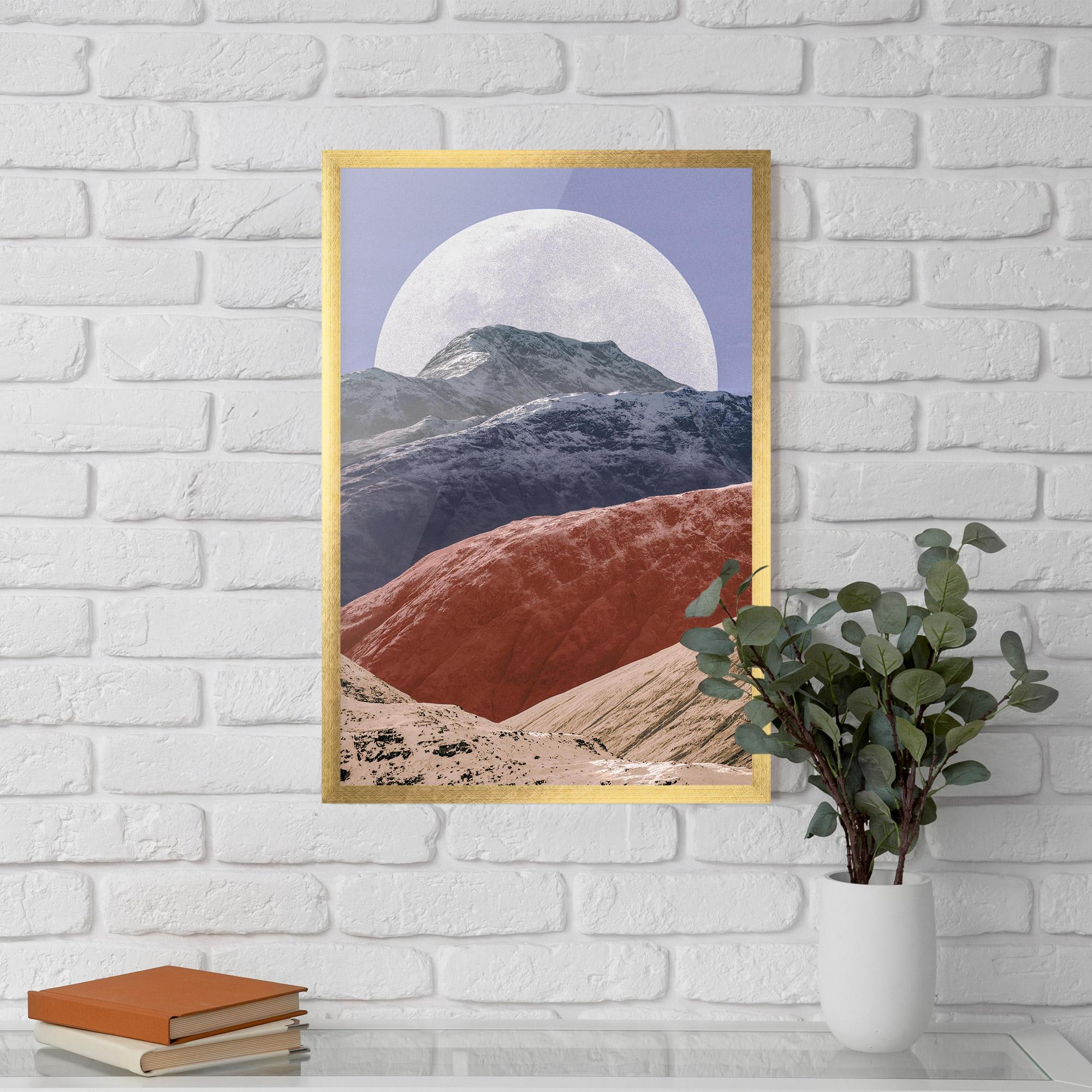Gerahmte Poster Moon Mountain Art mockup 5
