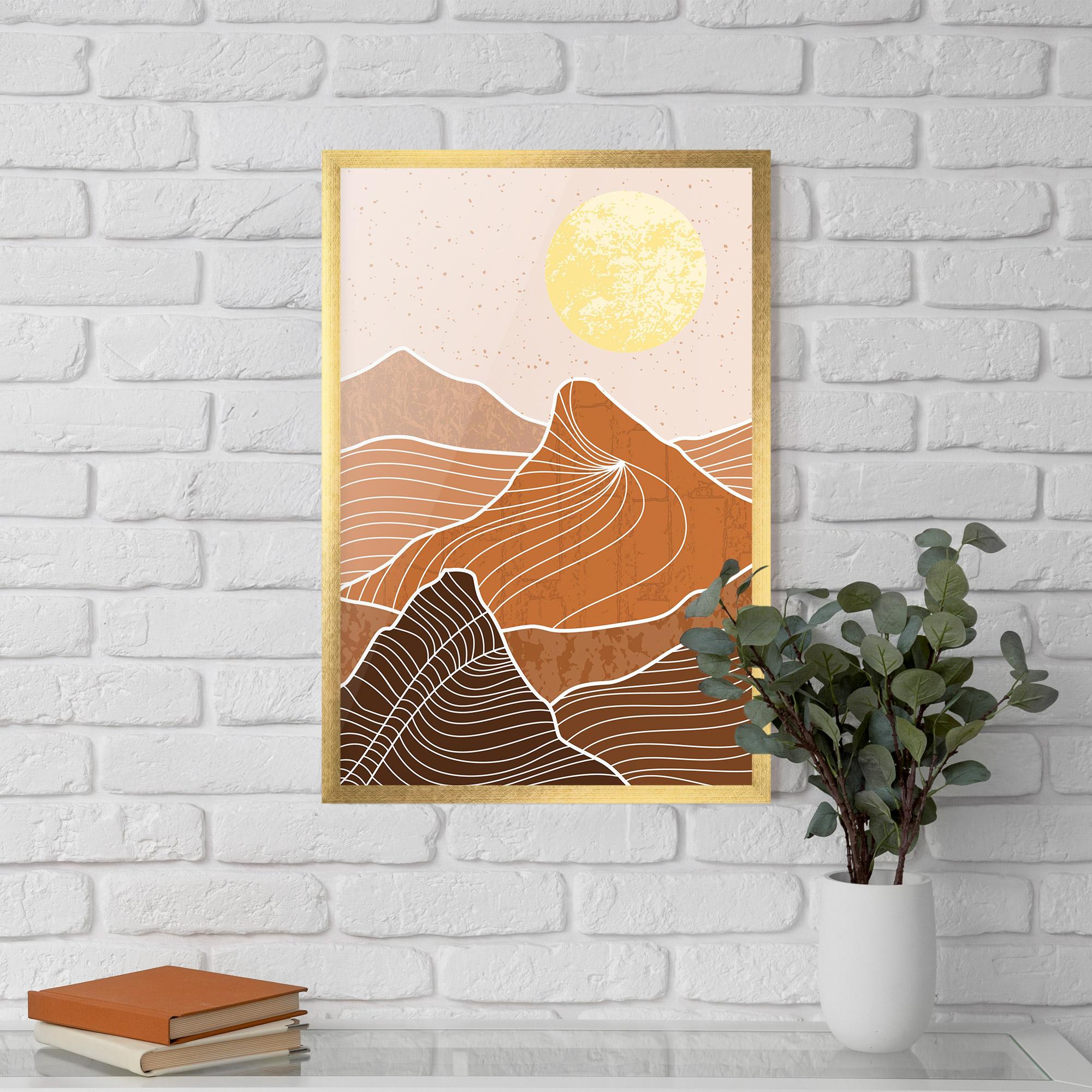 Gerahmte Poster Orange Mountain mockup 5