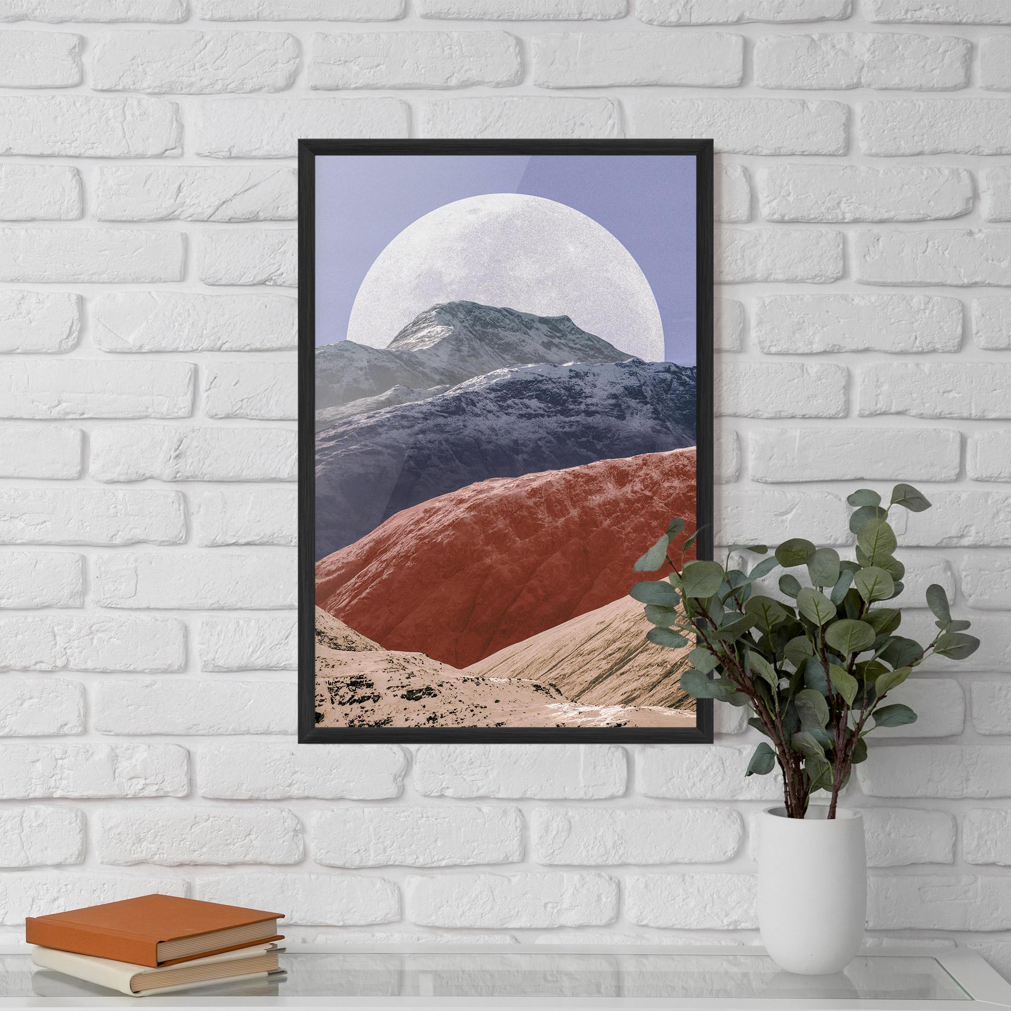 Gerahmte Poster Moon Mountain Art mockup 5