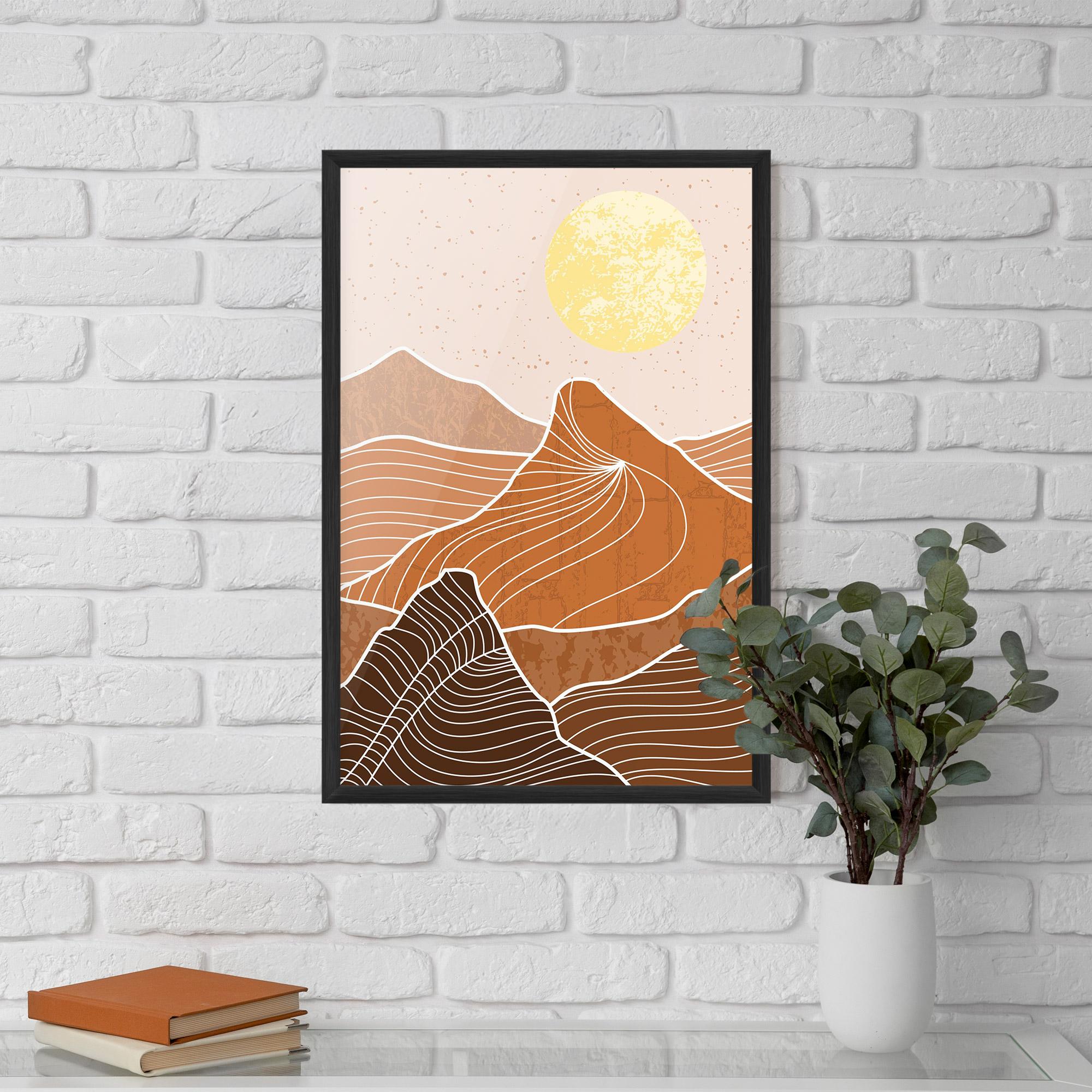 Gerahmte Poster Orange Mountain mockup 5