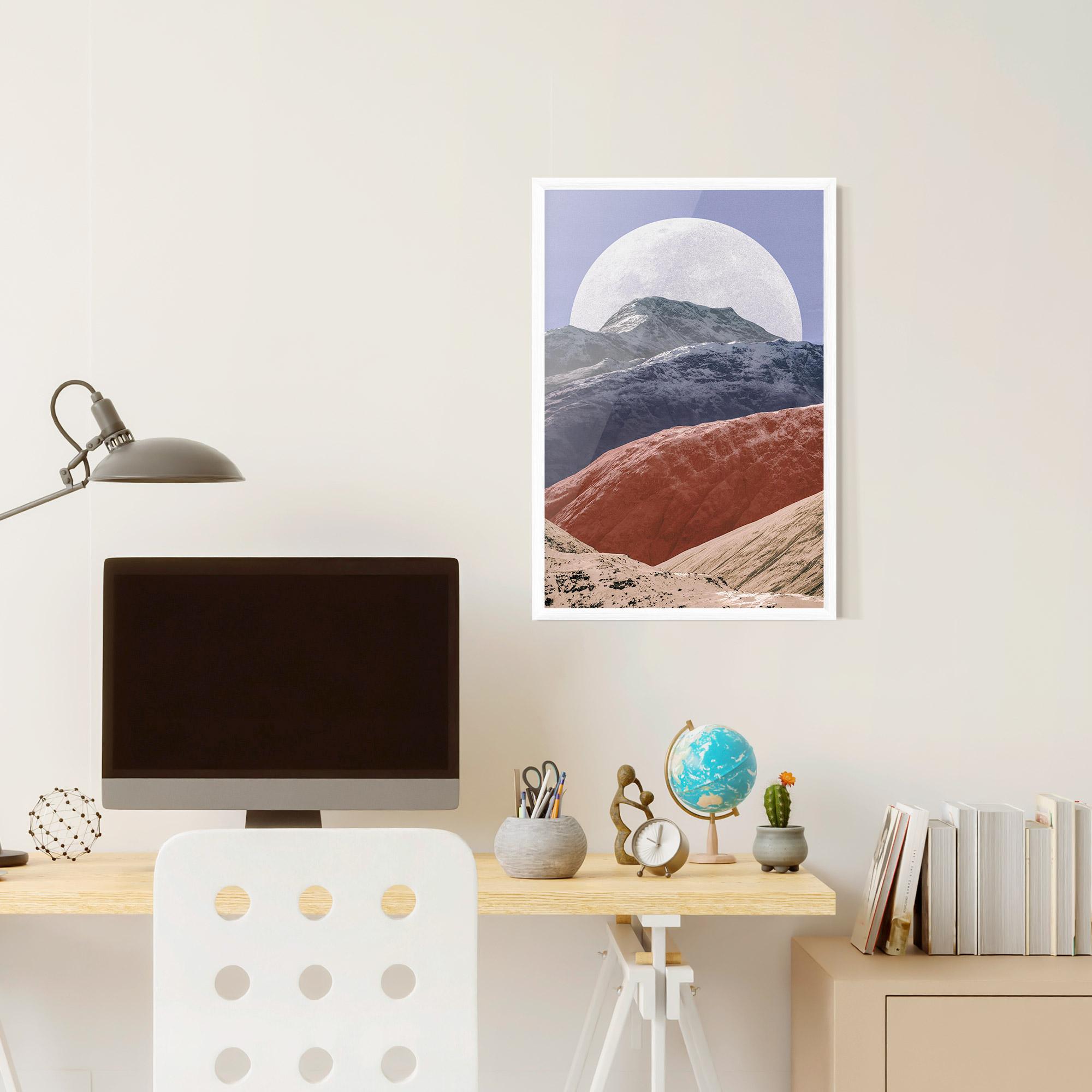 Gerahmte Poster Moon Mountain Art mockup 6