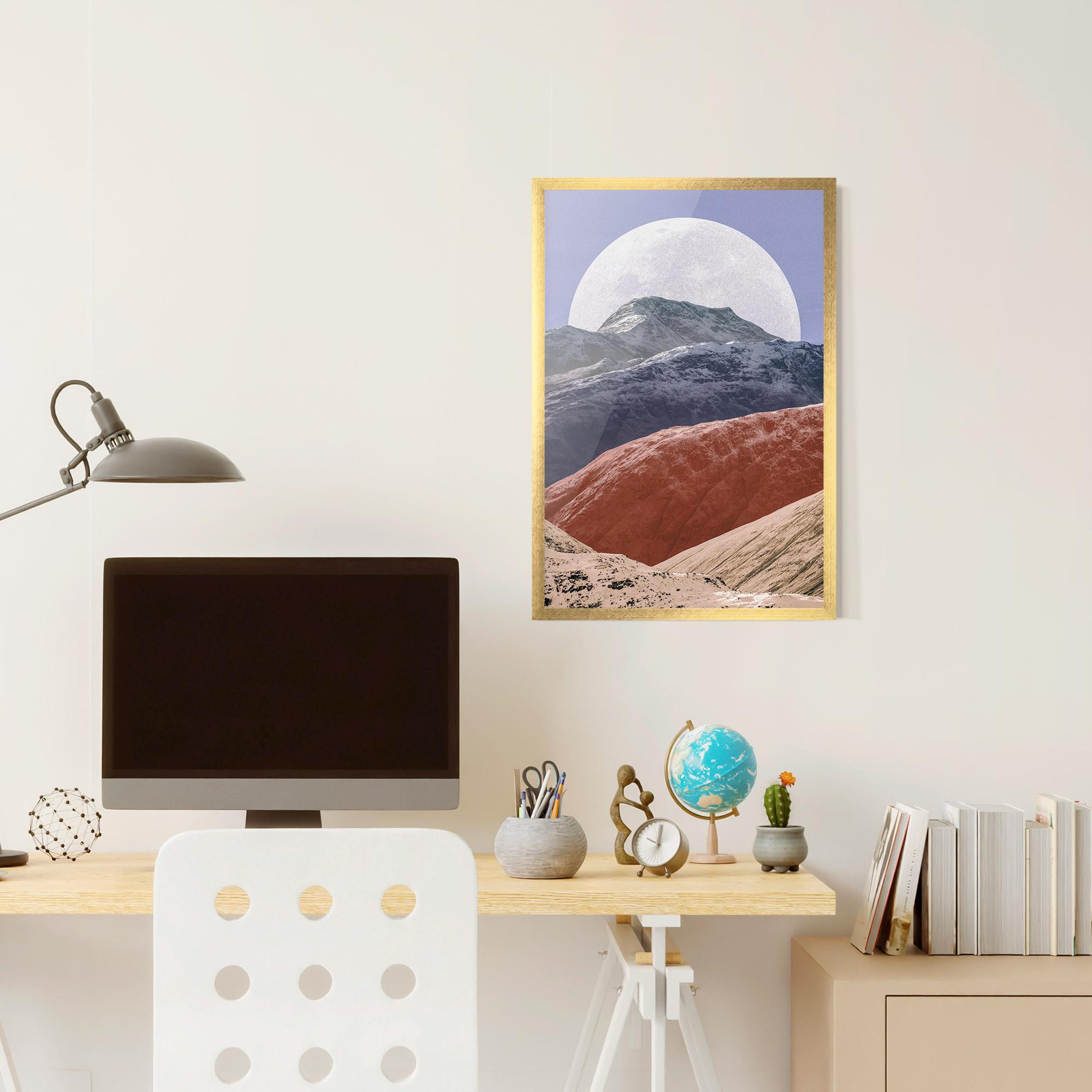 Gerahmte Poster Moon Mountain Art mockup 6