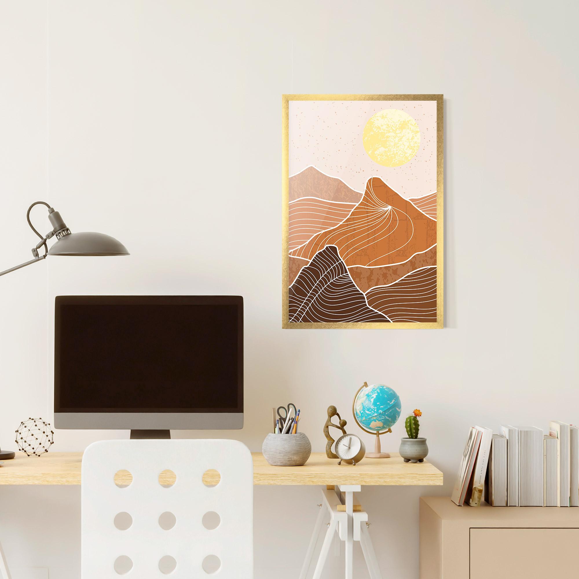 Gerahmte Poster Orange Mountain mockup 6