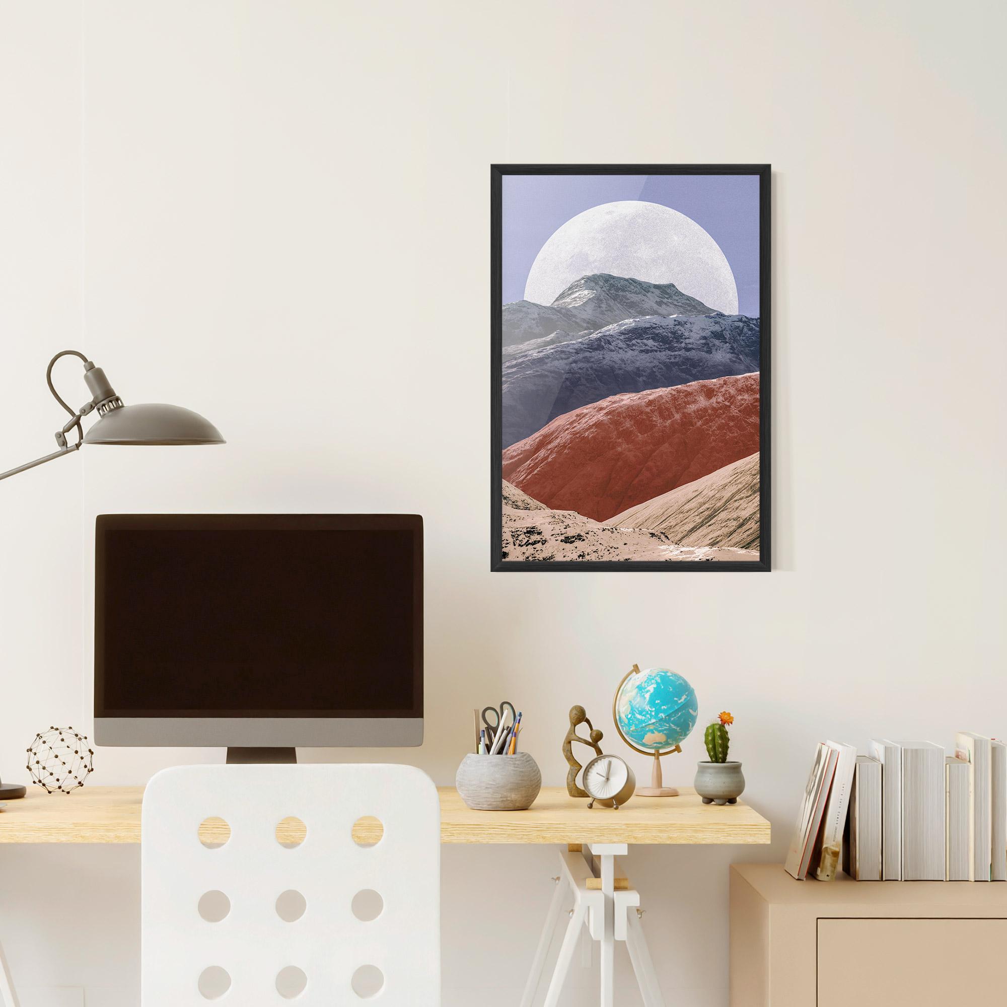 Gerahmte Poster Moon Mountain Art mockup 6