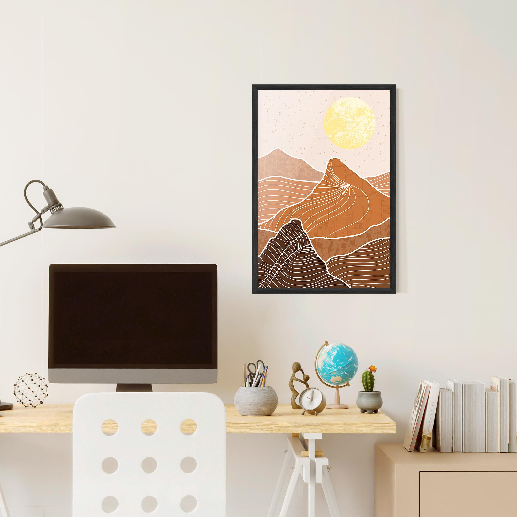 Gerahmte Poster Orange Mountain mockup 6