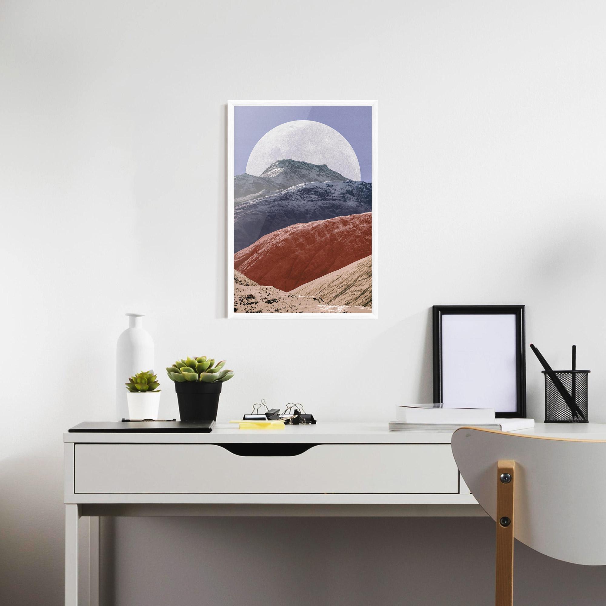 Gerahmte Poster Moon Mountain Art mockup 7