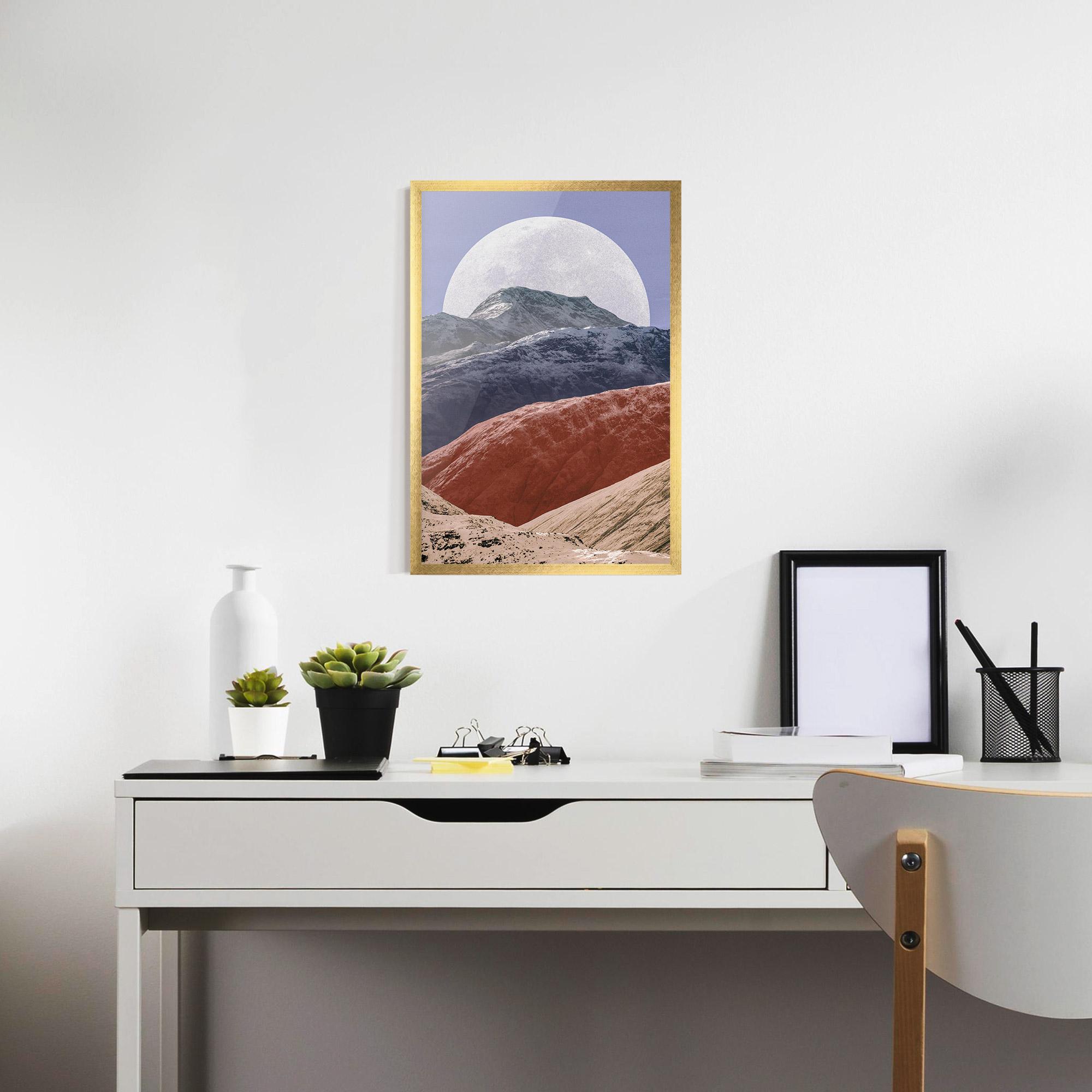 Gerahmte Poster Moon Mountain Art mockup 7