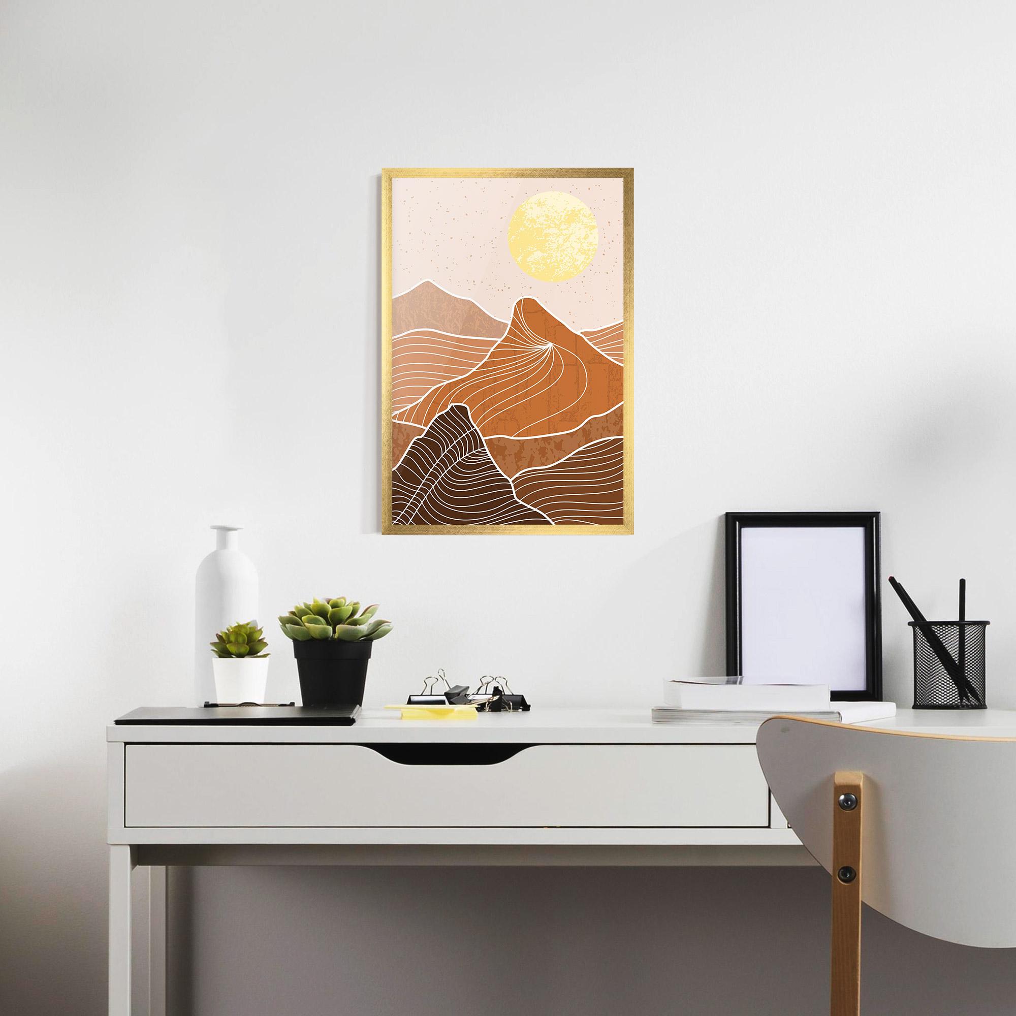 Gerahmte Poster Orange Mountain mockup 7