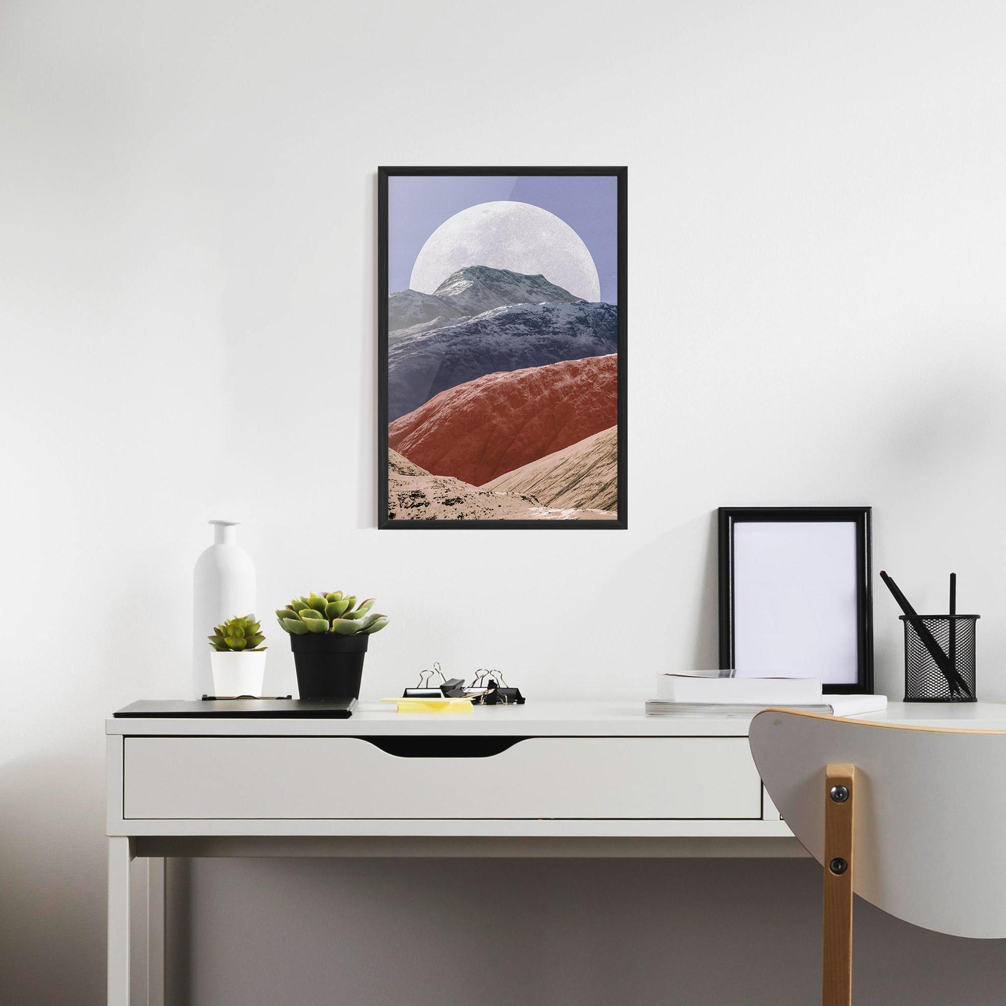 Gerahmte Poster Moon Mountain Art mockup 7