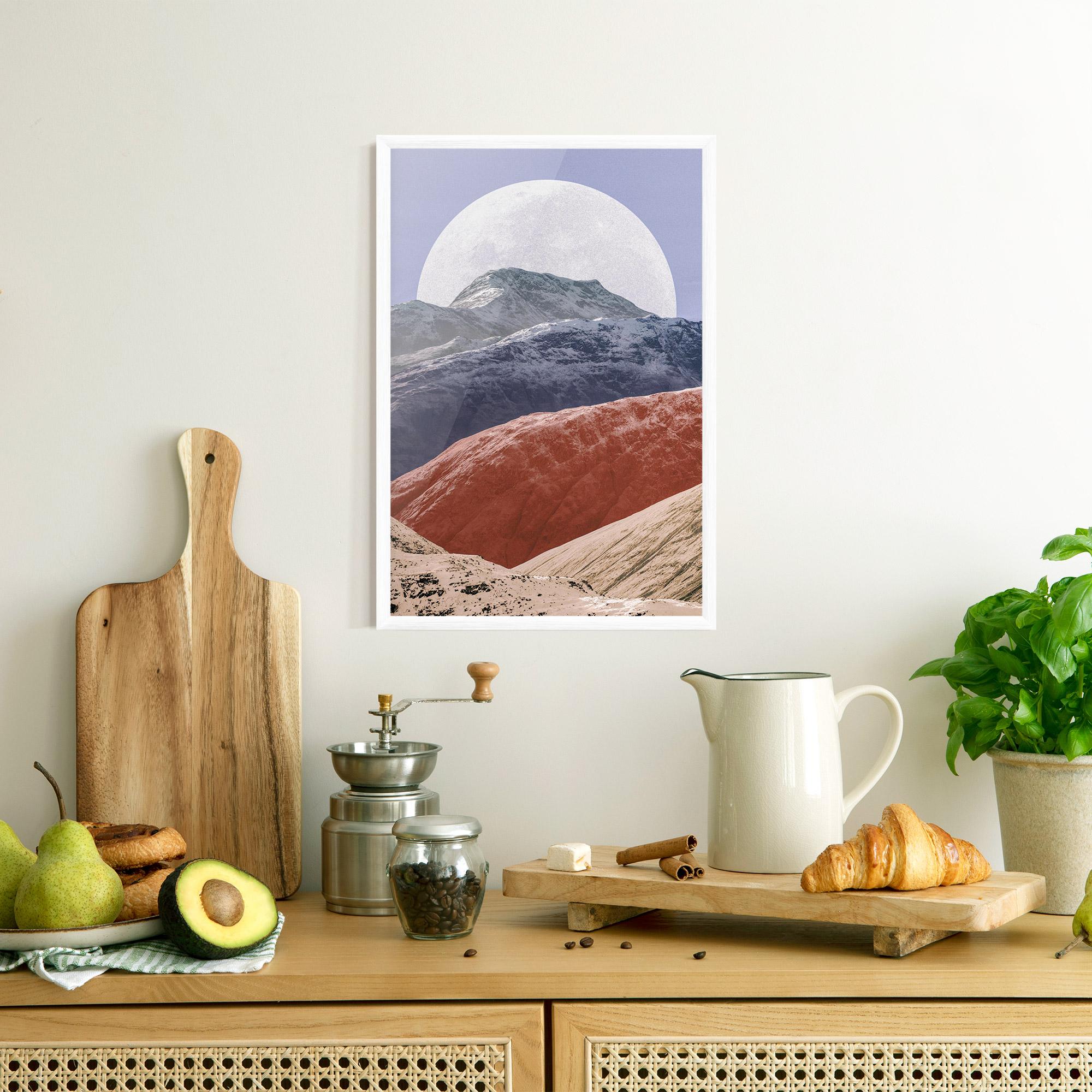 Gerahmte Poster Moon Mountain Art mockup 8