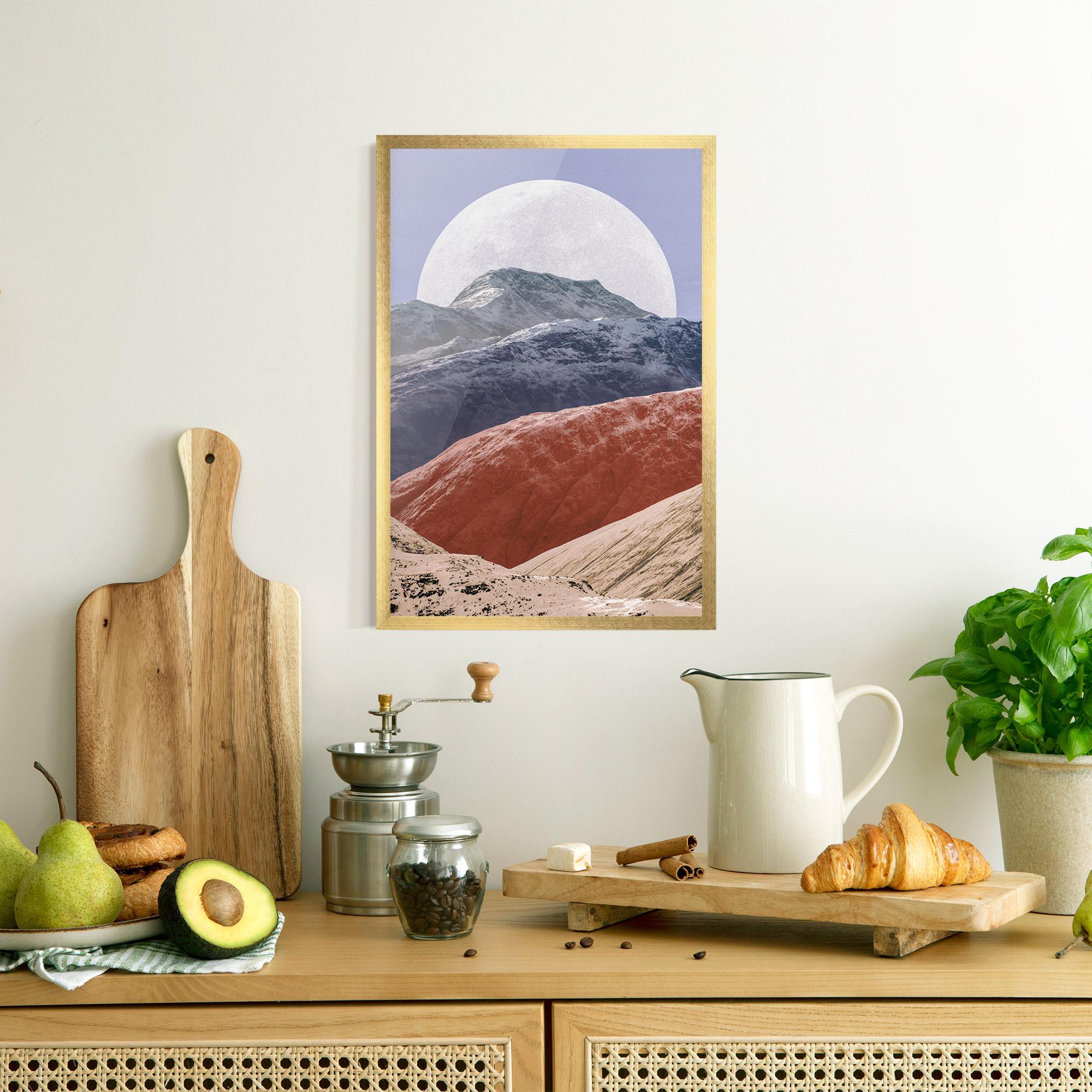 Gerahmte Poster Moon Mountain Art mockup 8