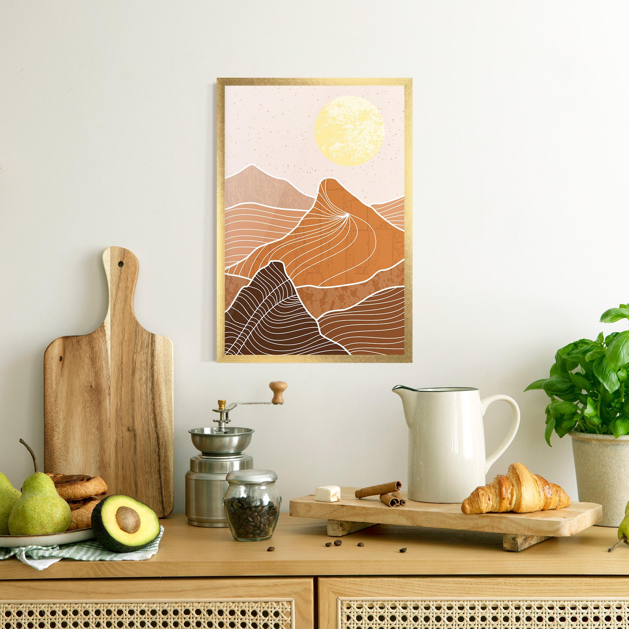 Gerahmte Poster Orange Mountain mockup 8