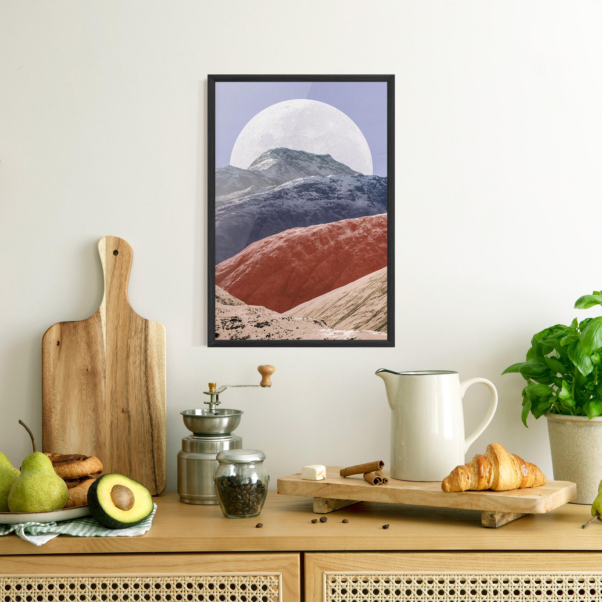 Gerahmte Poster Moon Mountain Art mockup 8