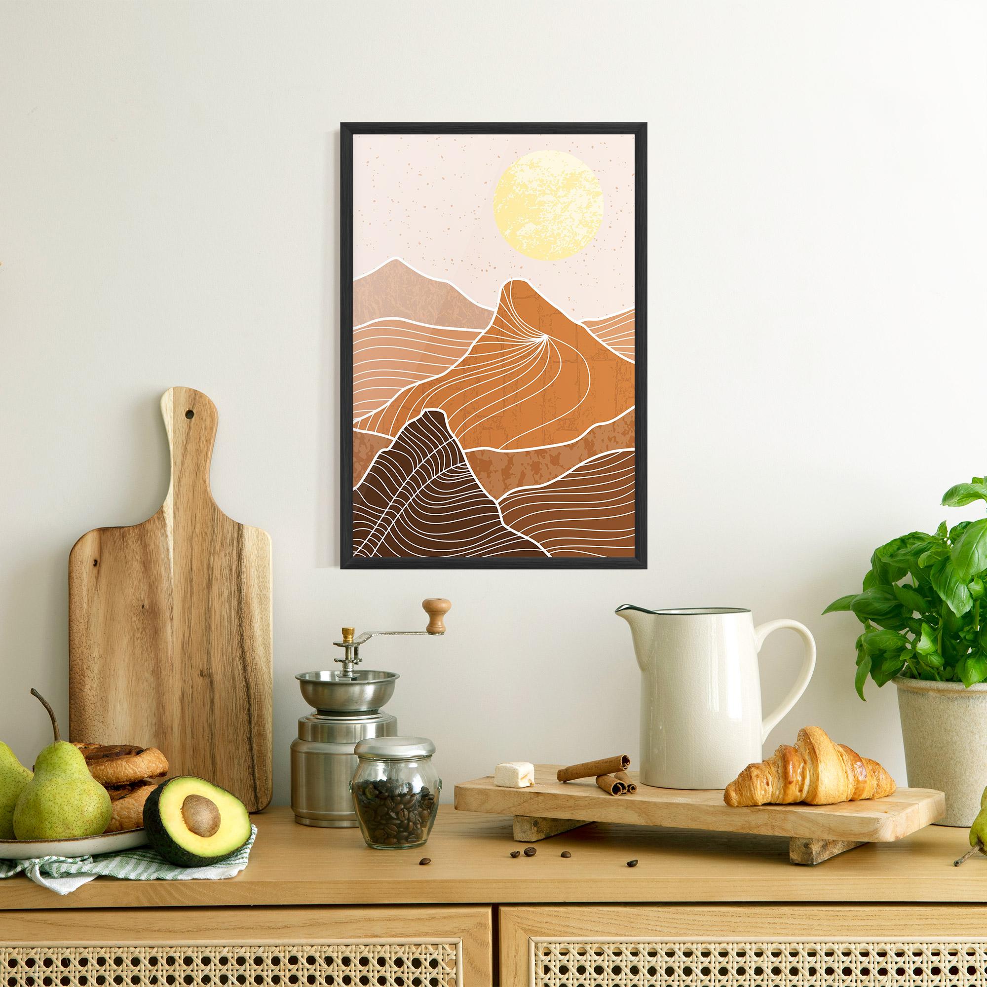 Gerahmte Poster Orange Mountain mockup 8