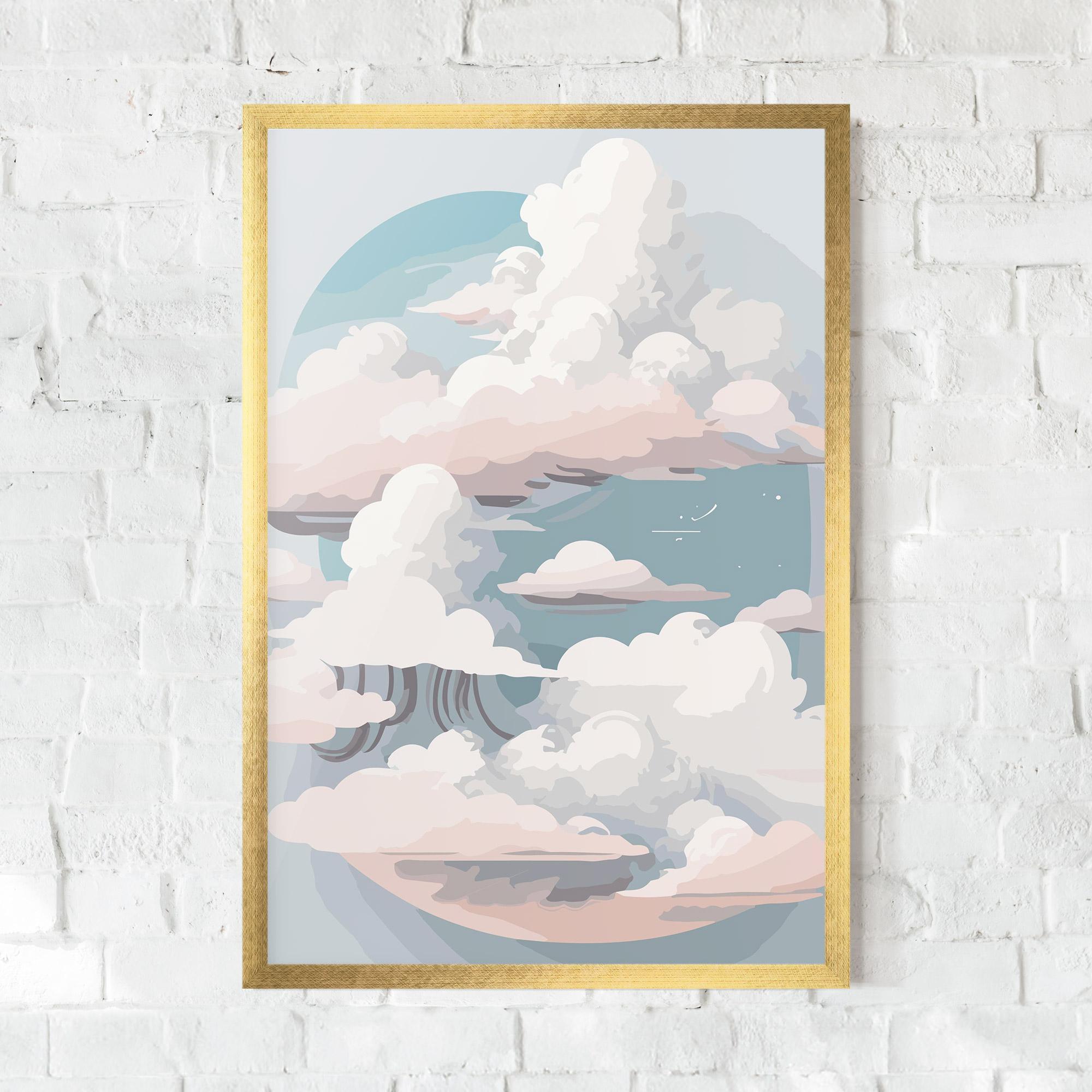 Gerahmte Poster Cloud White Art mockup 0