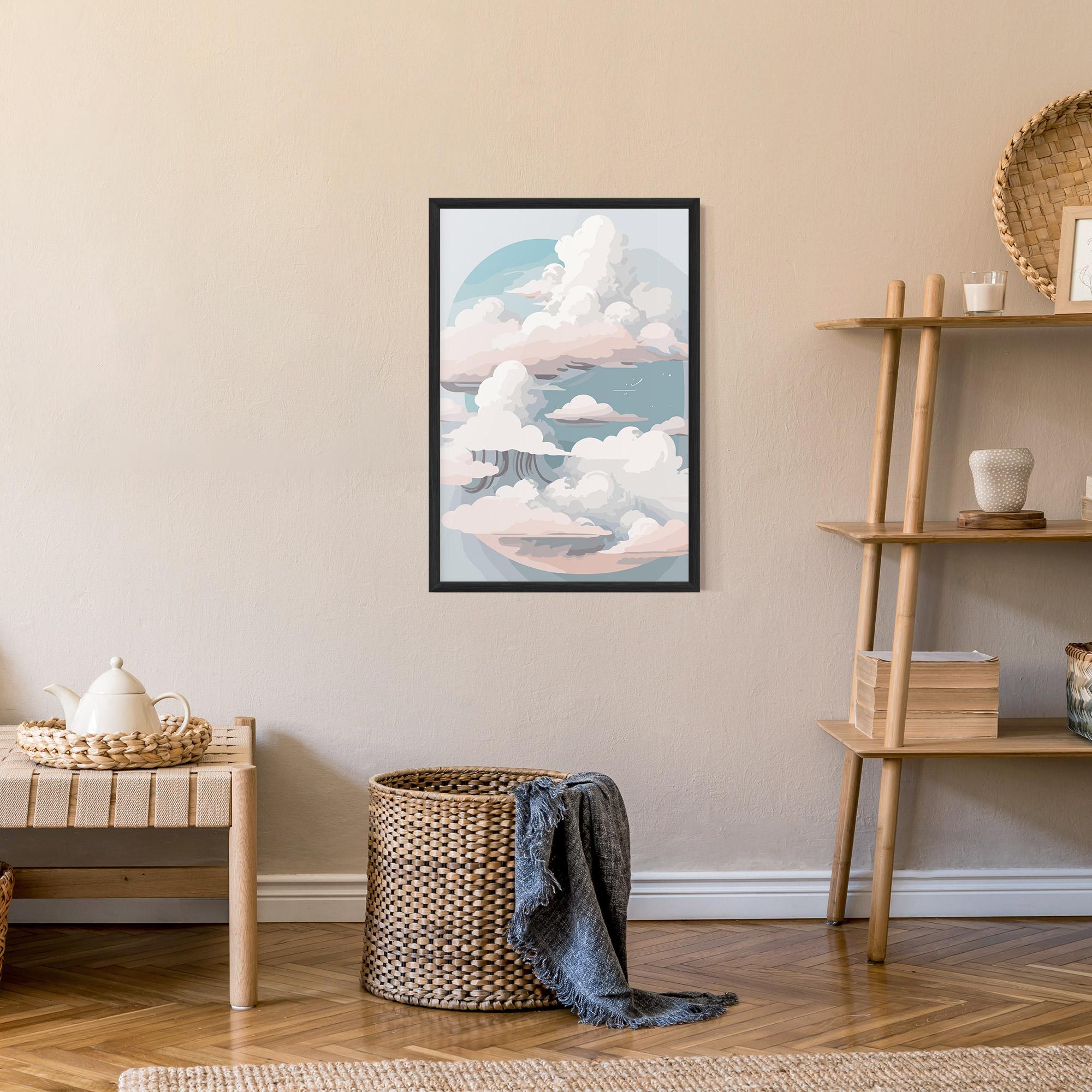 Gerahmte Poster Cloud White Art mockup 9
