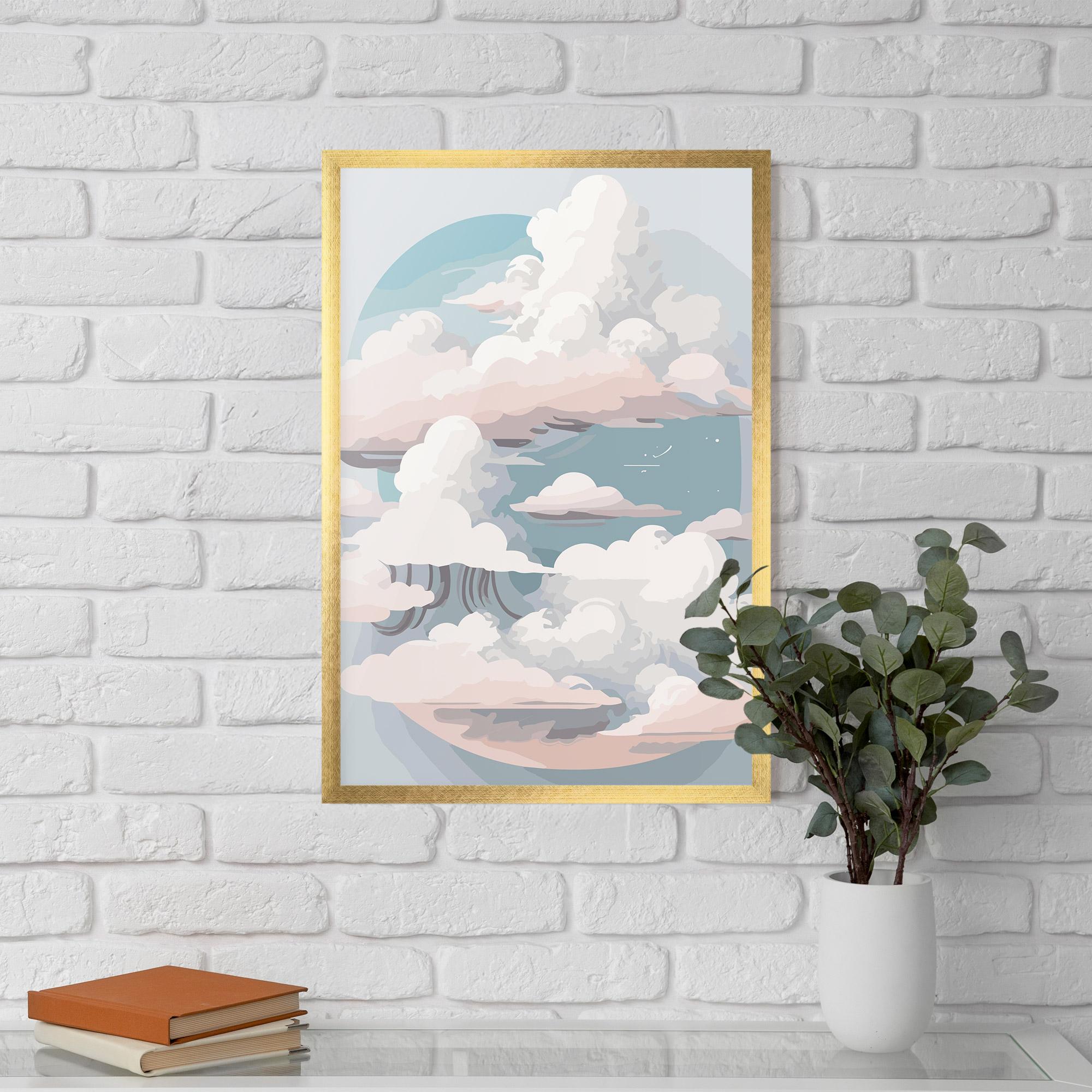 Gerahmte Poster Cloud White Art mockup 5
