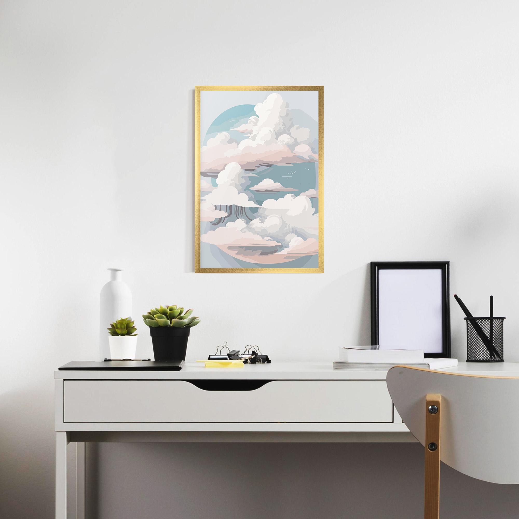 Gerahmte Poster Cloud White Art mockup 7