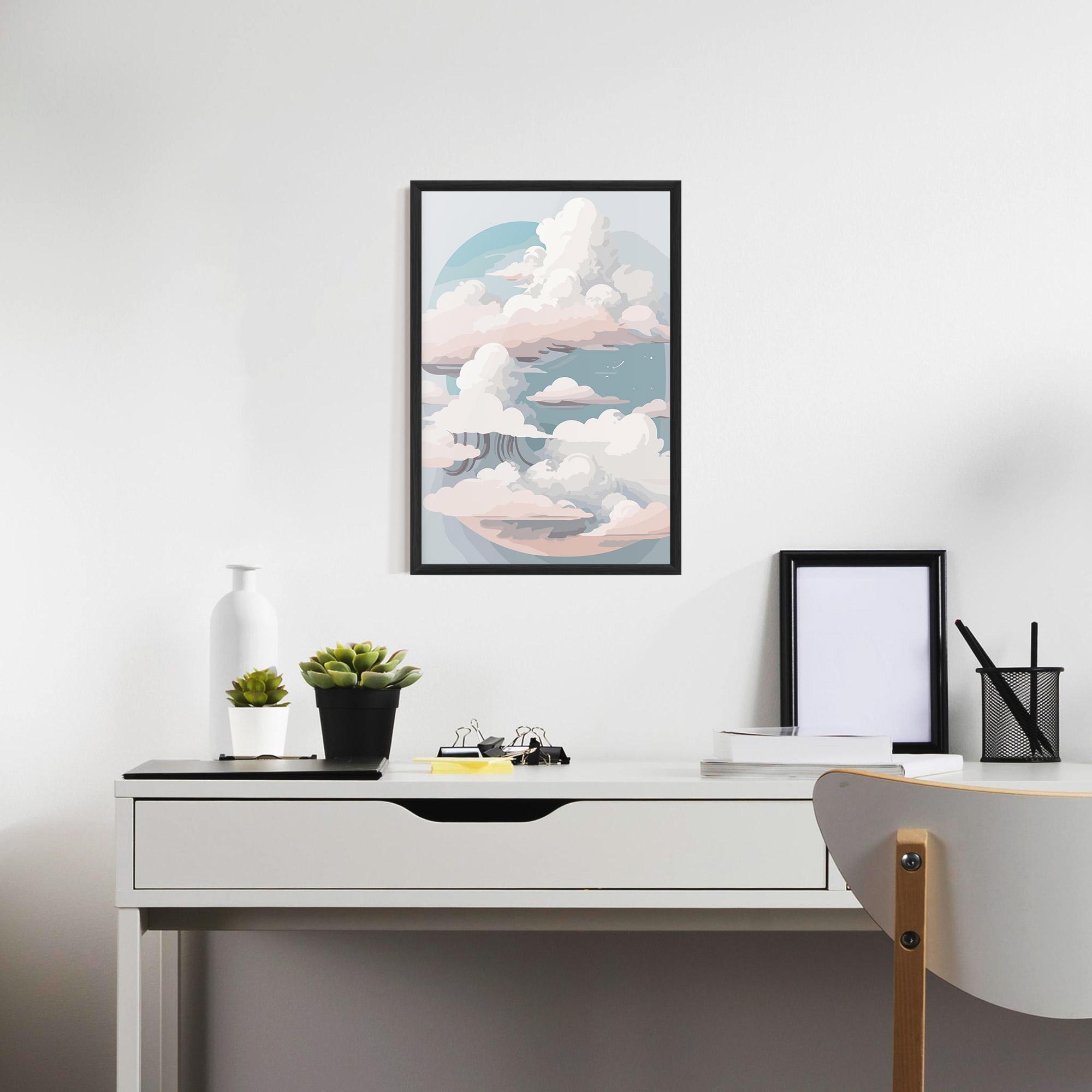 Gerahmte Poster Cloud White Art mockup 7