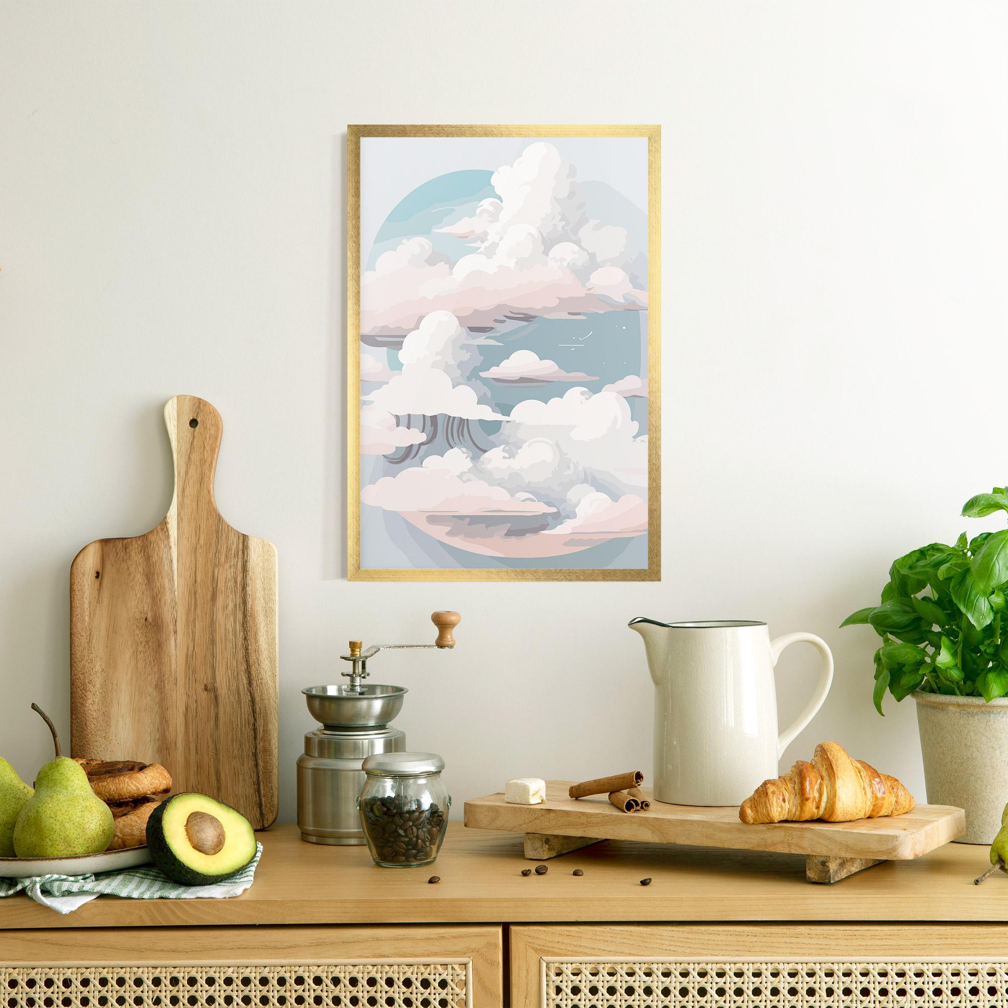 Gerahmte Poster Cloud White Art mockup 8
