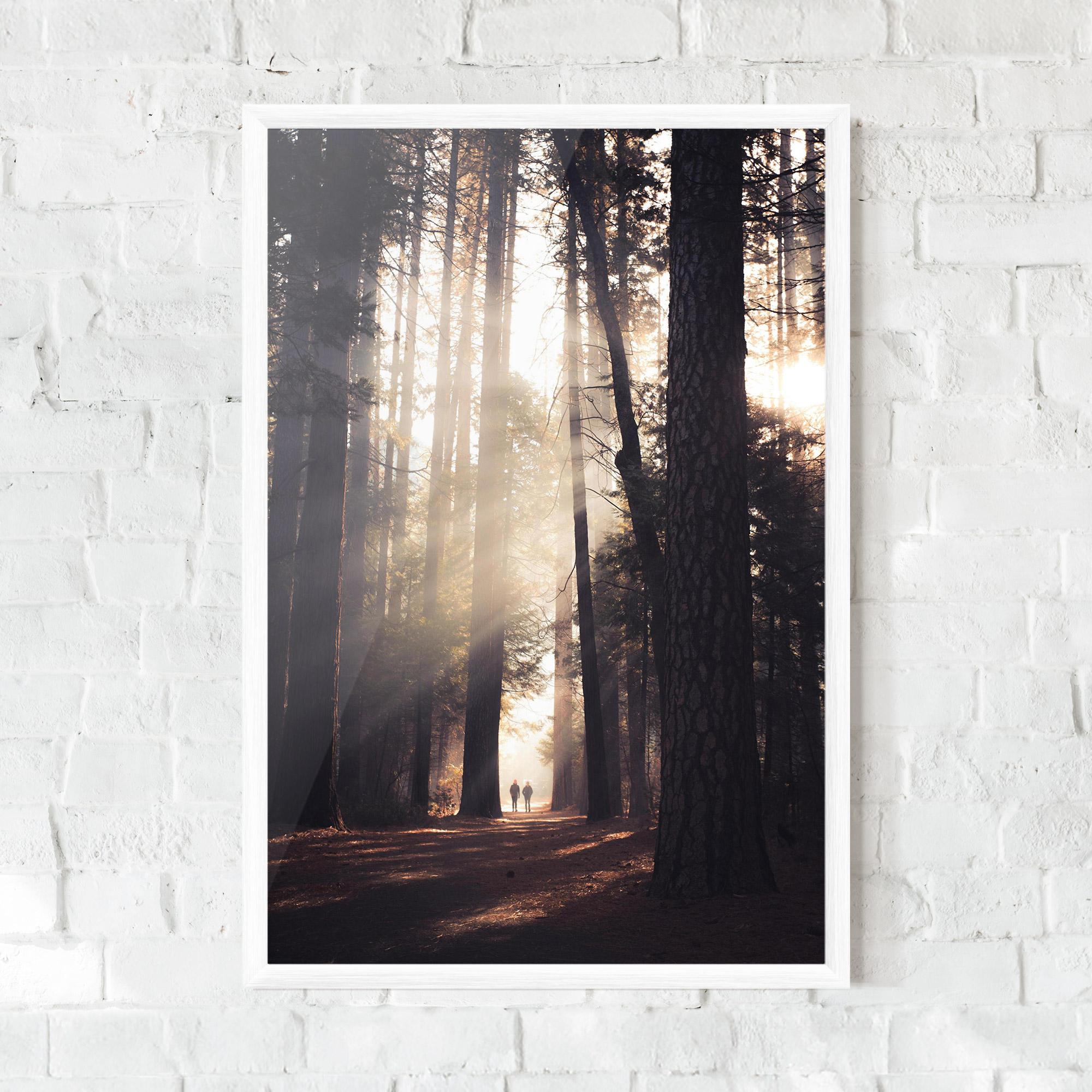 Gerahmte Poster Foggy Couple Forest mockup 0