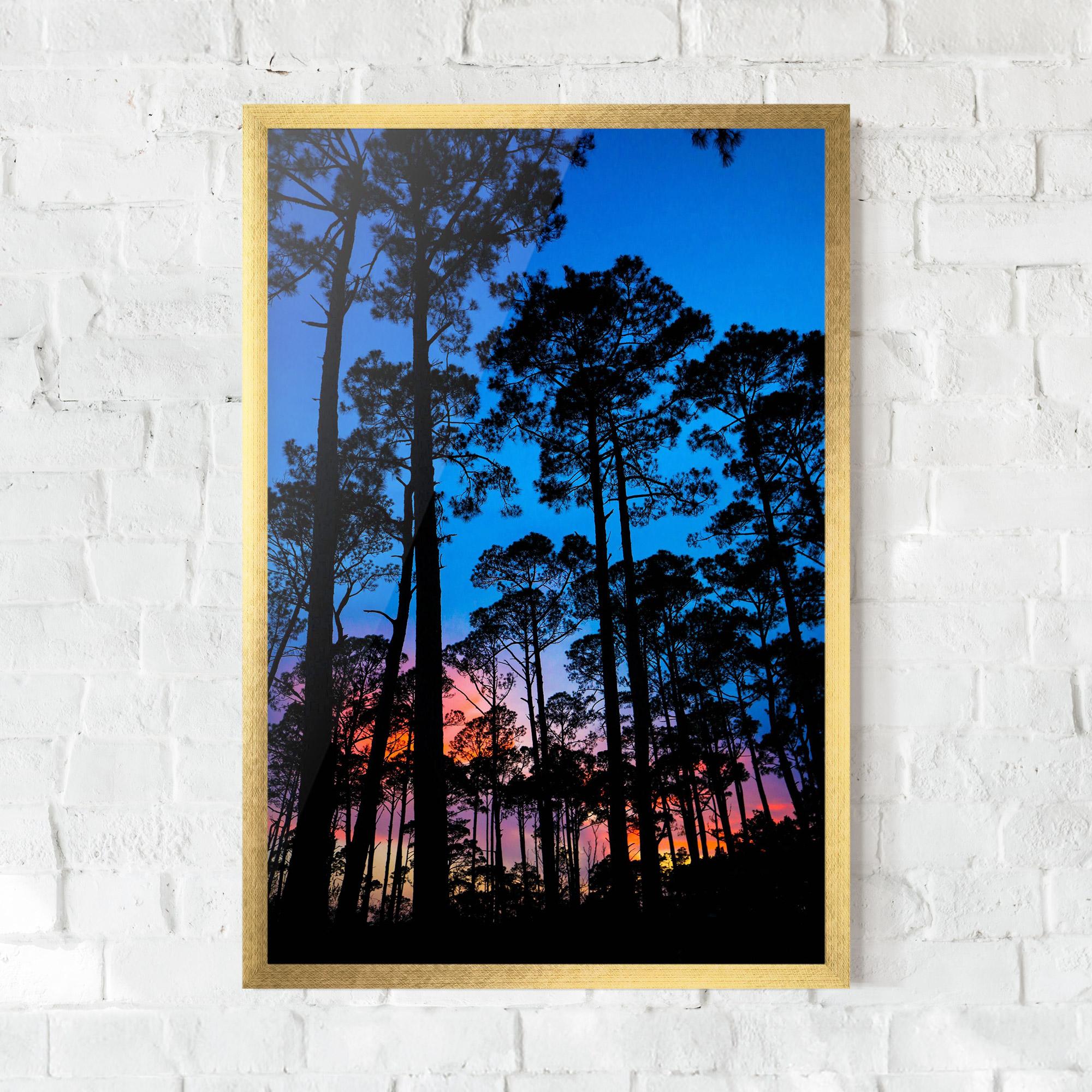 Gerahmte Poster Blue Sky Forest mockup 0