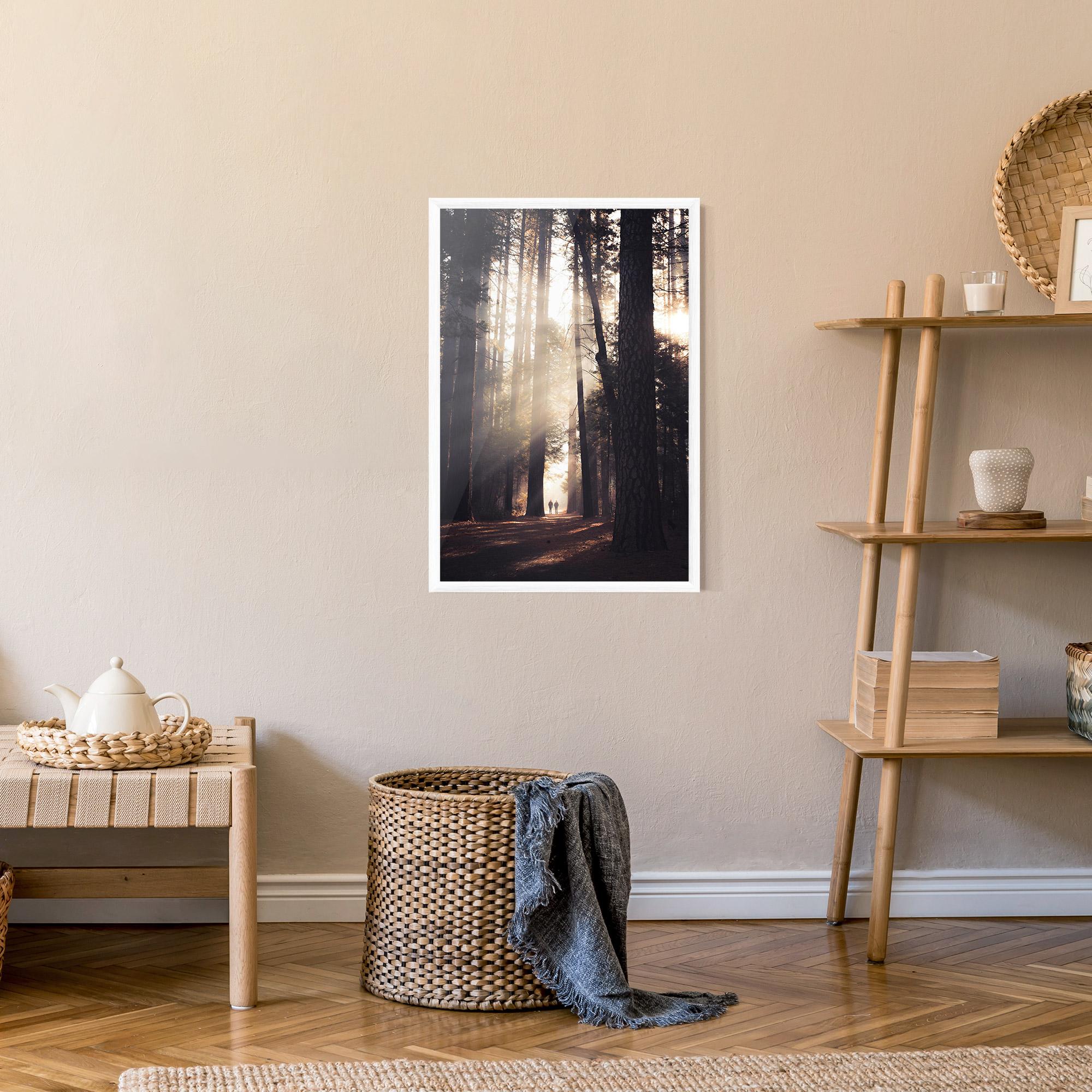 Gerahmte Poster Foggy Couple Forest mockup 9