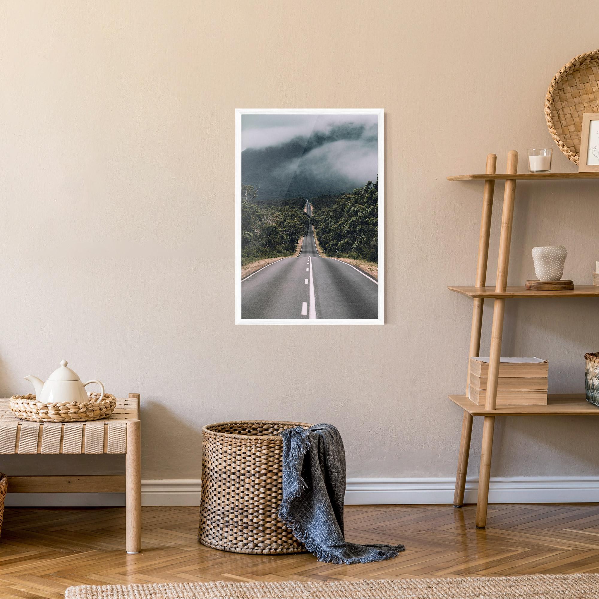 Gerahmte Poster Forest Driving Road mockup 9