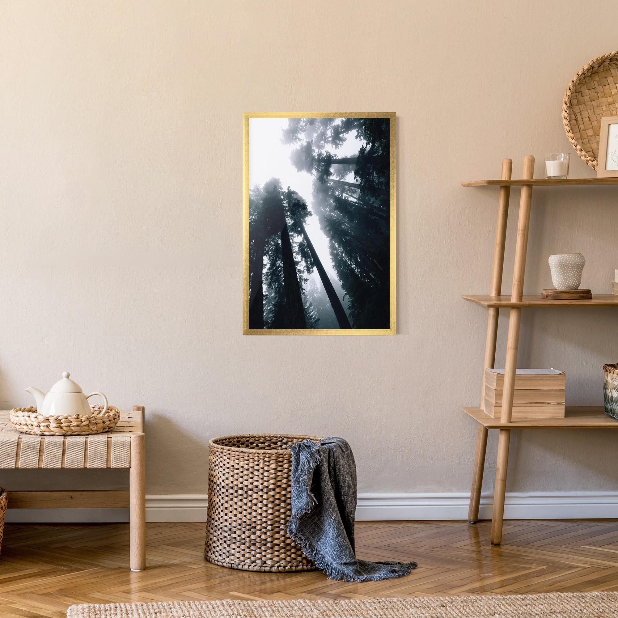 Gerahmte Poster Foggy Big Trees mockup 9