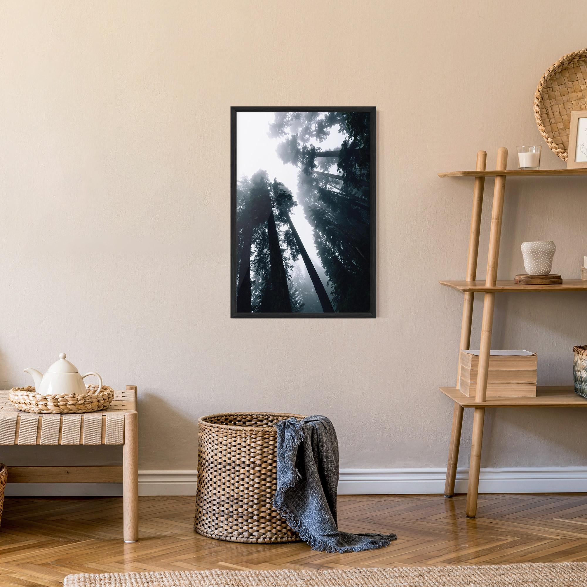 Gerahmte Poster Foggy Big Trees mockup 9