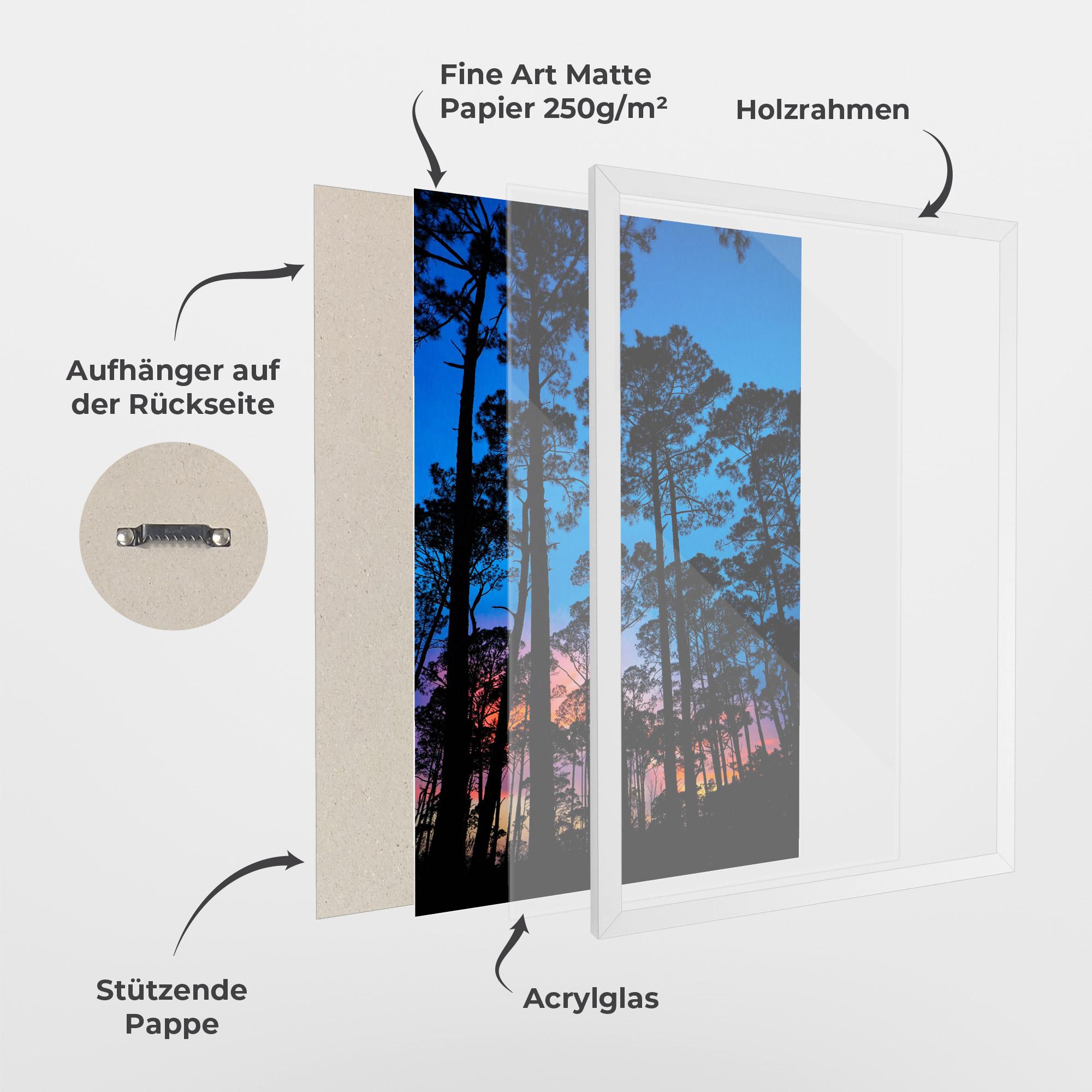 Gerahmte Poster Blue Sky Forest mockup 1