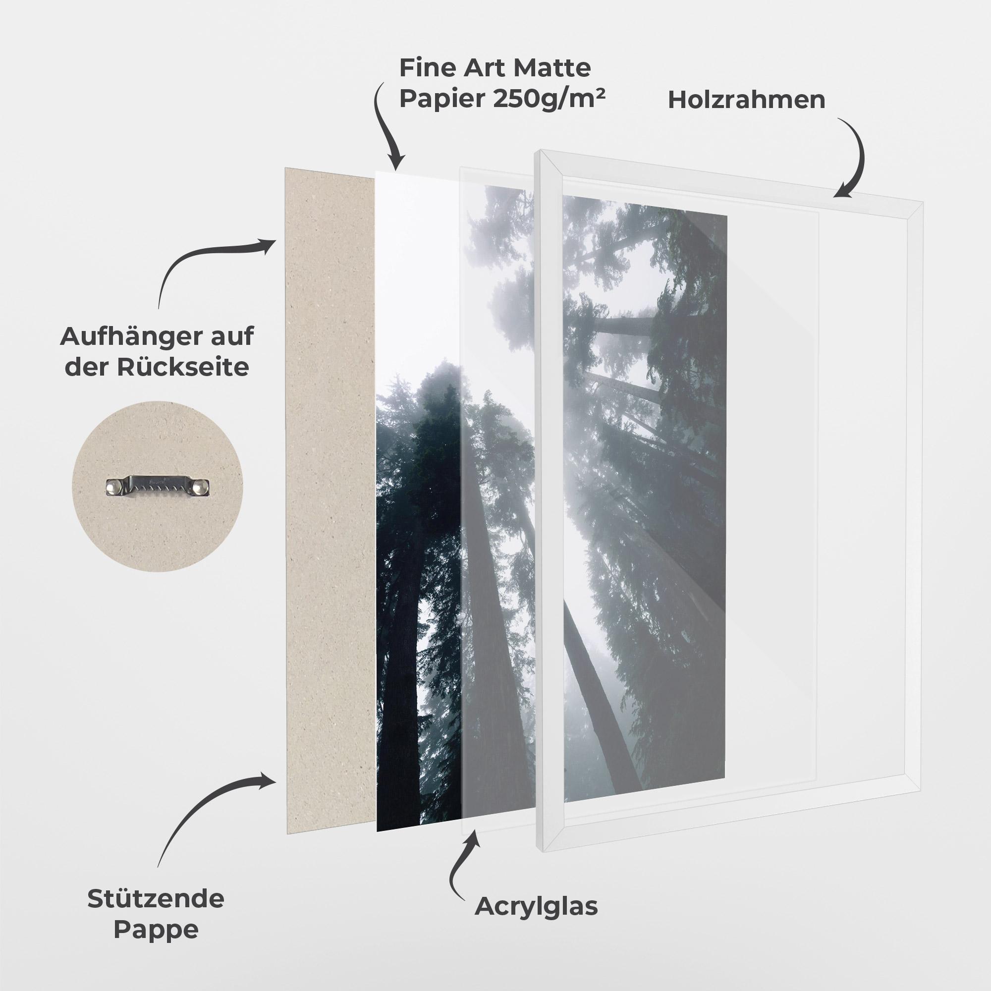 Gerahmte Poster Foggy Big Trees mockup 1