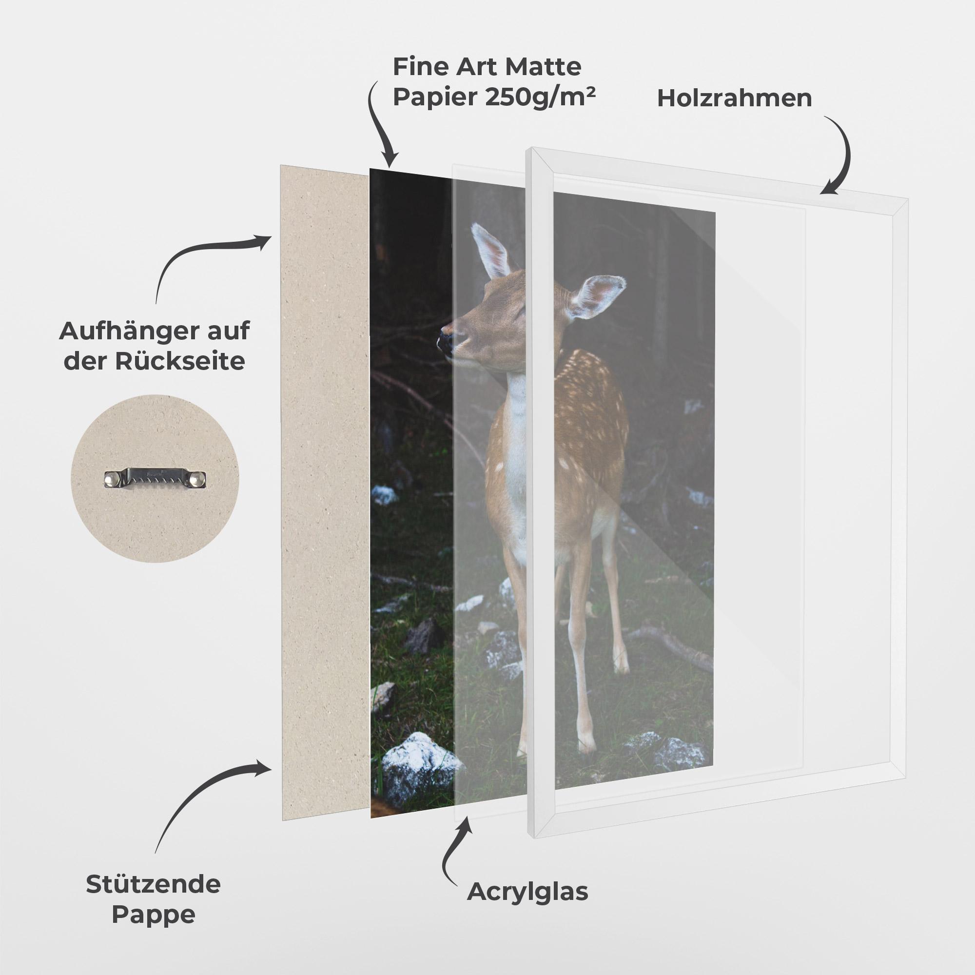 Gerahmte Poster Forest Cute Deer mockup 1