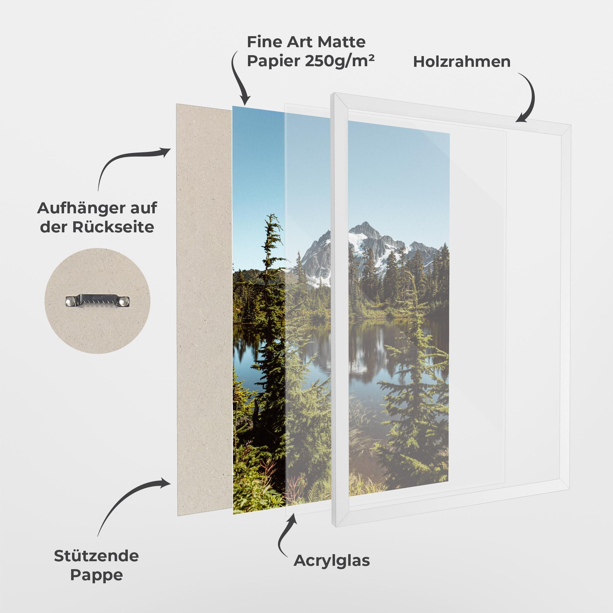 Gerahmte Poster Forest Snow Mountain mockup 1