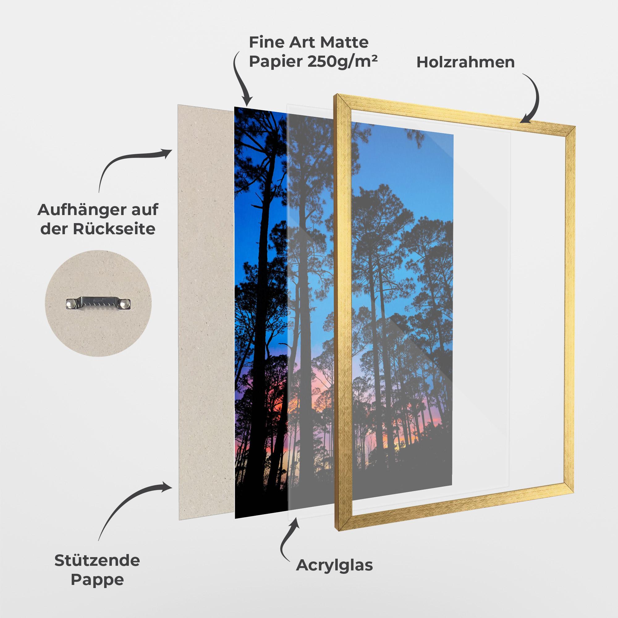 Gerahmte Poster Blue Sky Forest mockup 1