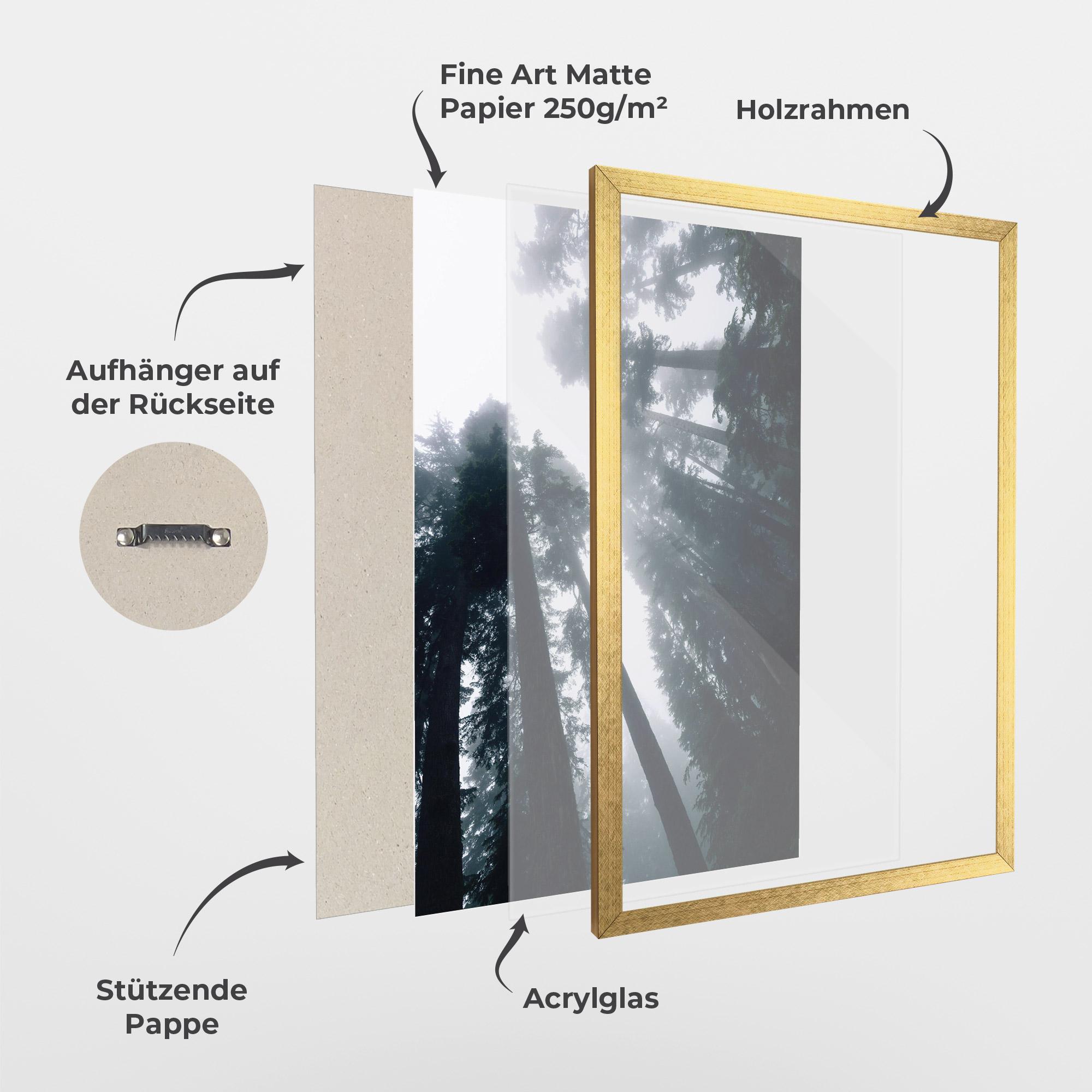 Gerahmte Poster Foggy Big Trees mockup 1