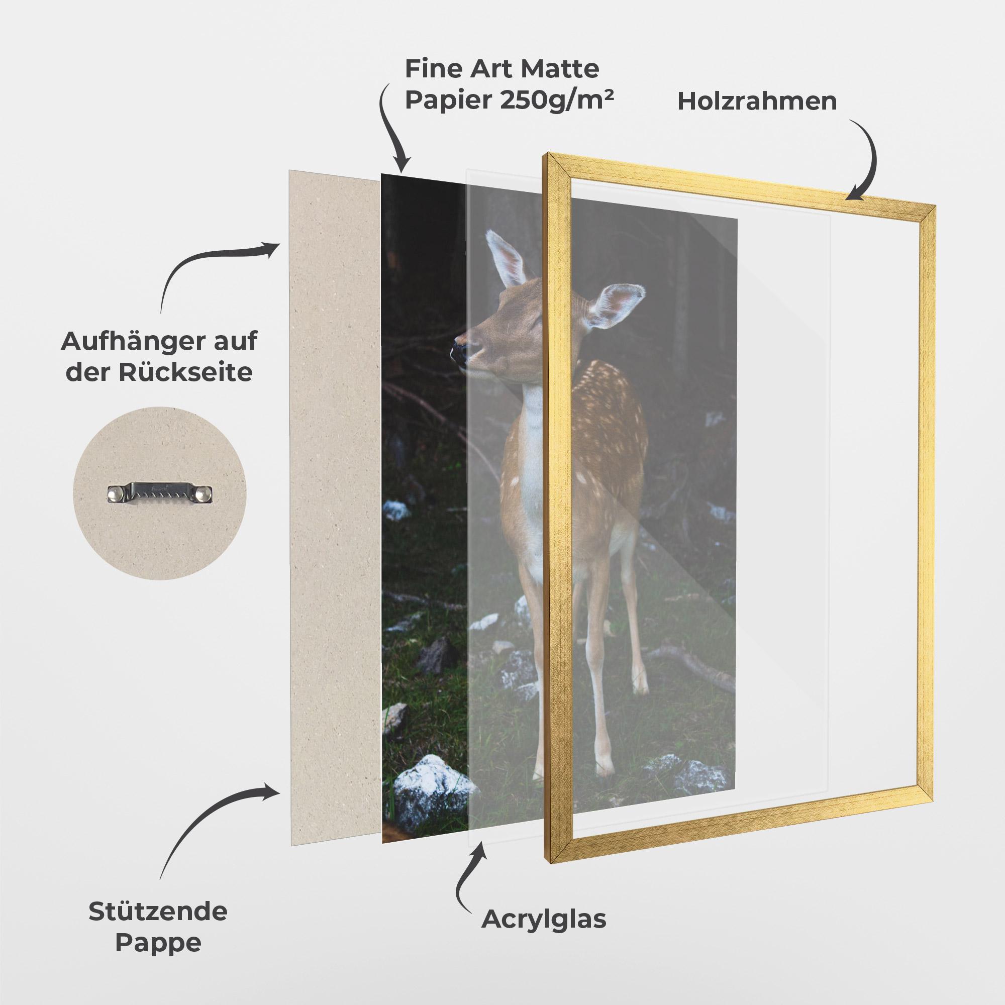 Gerahmte Poster Forest Cute Deer mockup 1