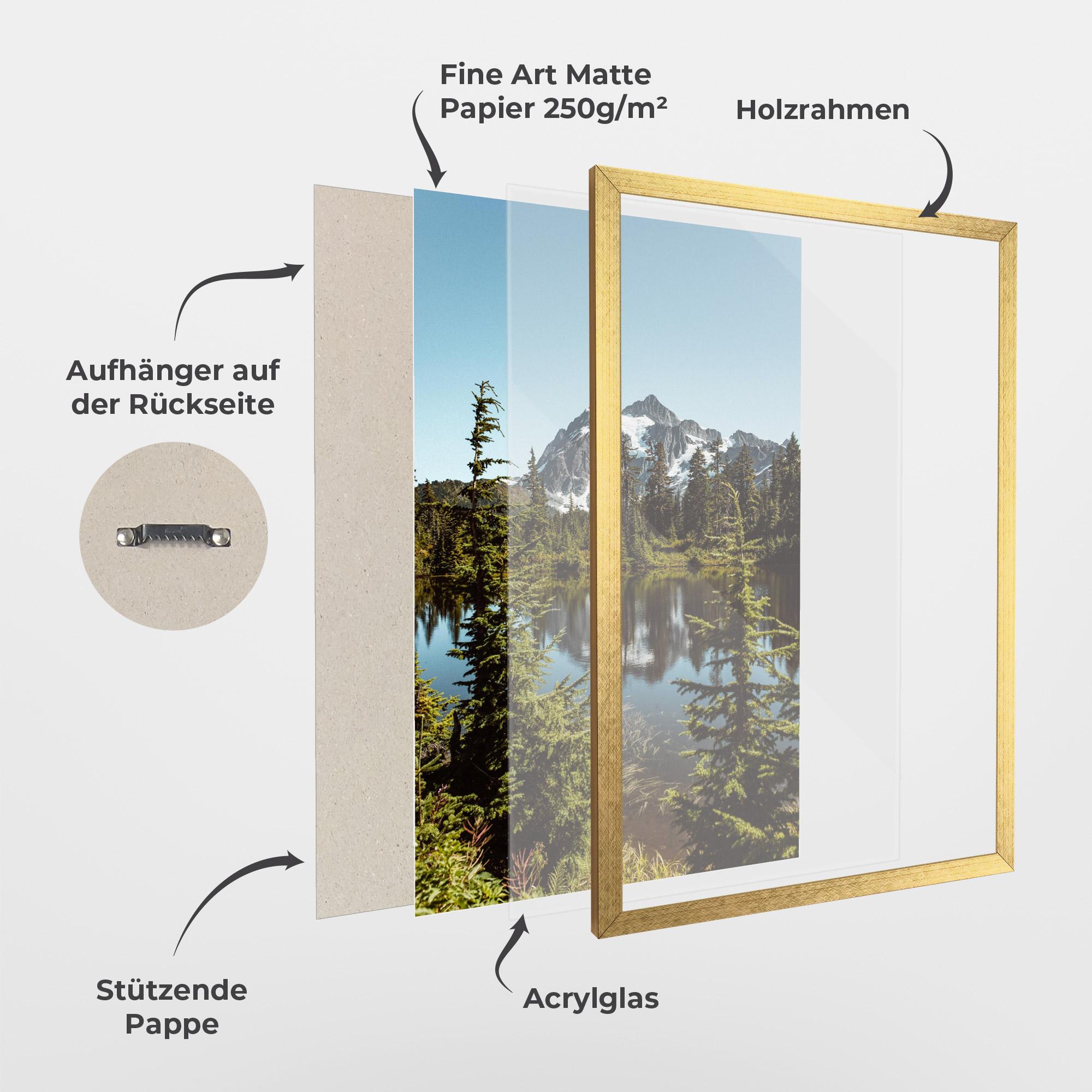 Gerahmte Poster Forest Snow Mountain mockup 1