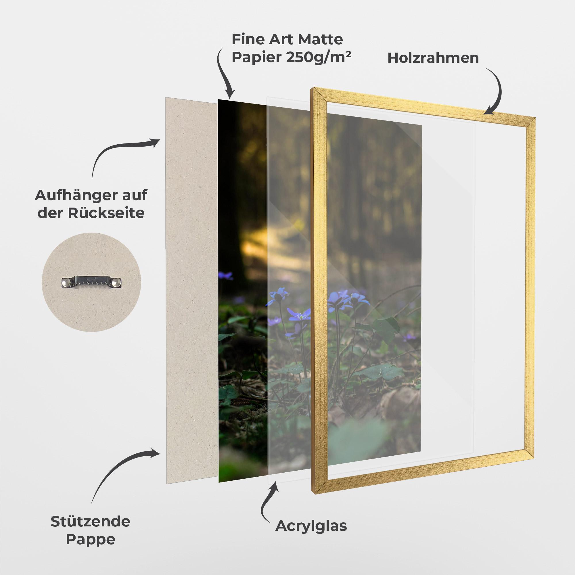 Gerahmte Poster Purple Flower Forest mockup 1