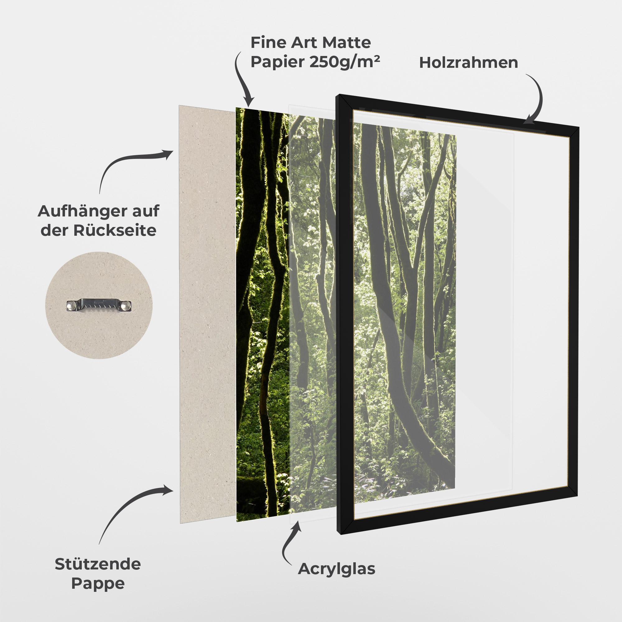 Gerahmte Poster Forest Black Trees mockup 1