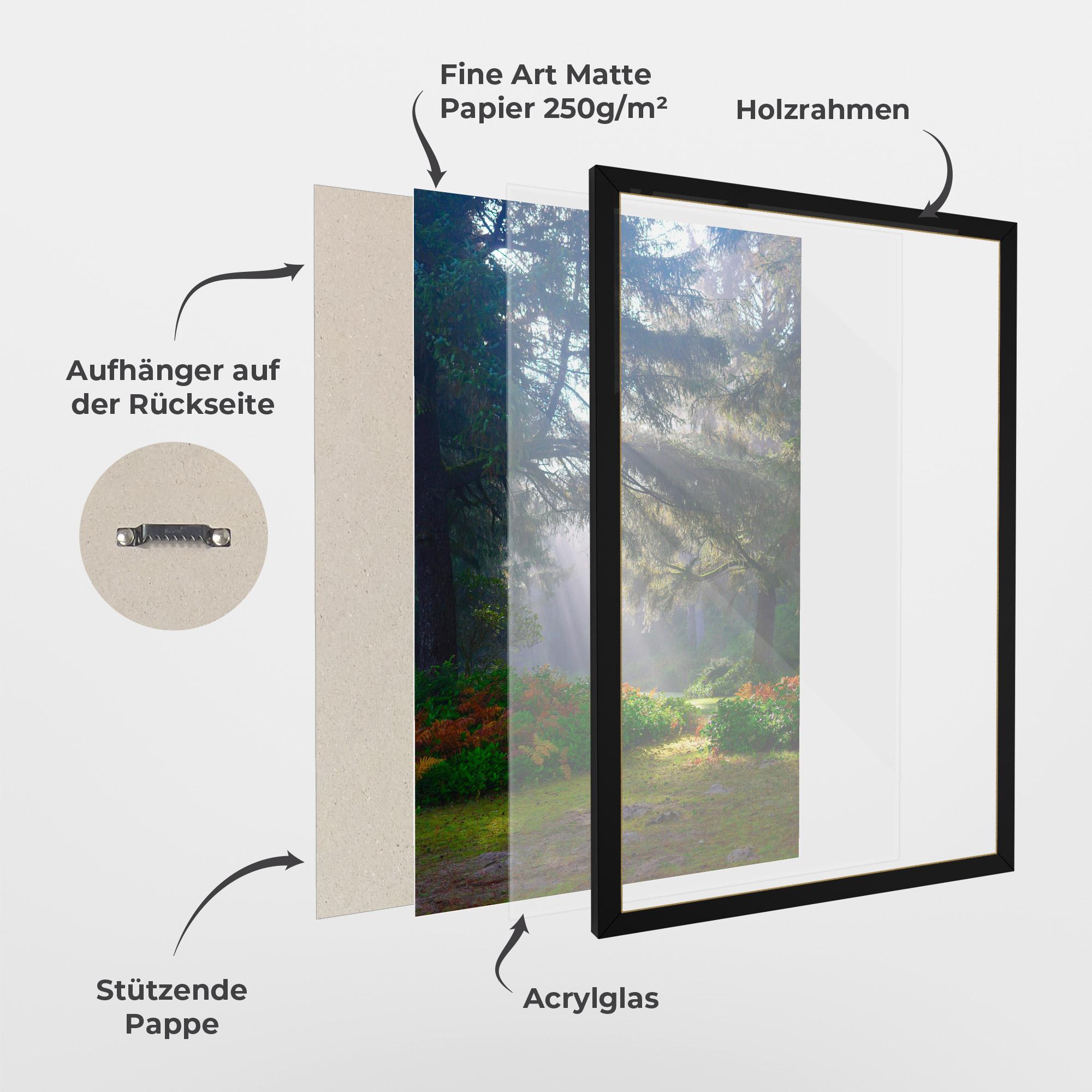 Gerahmte Poster Forest Light mockup 1