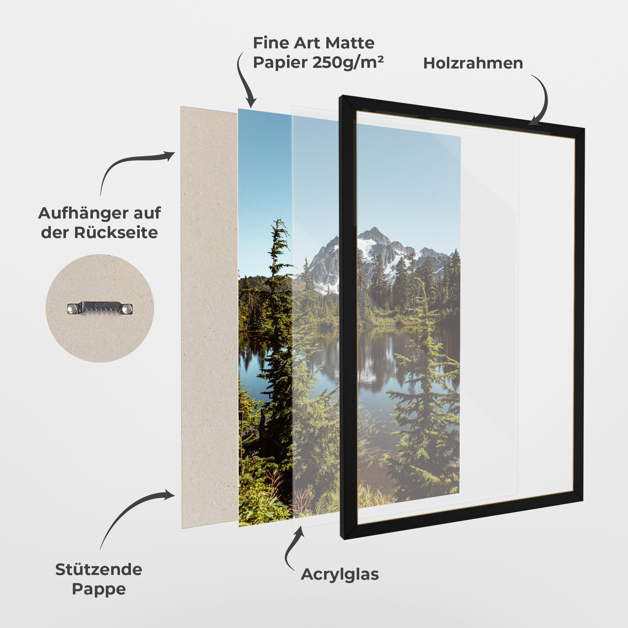 Gerahmte Poster Forest Snow Mountain mockup 1